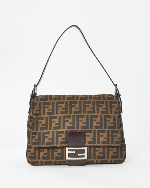 Buy Fendi Zucca Monogram Canvas Mama Baguette Shoulder Bag