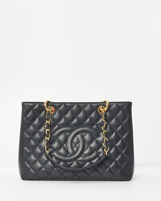 Chanel Black Caviar Leather GHW Grand Shopping Tote (GST)