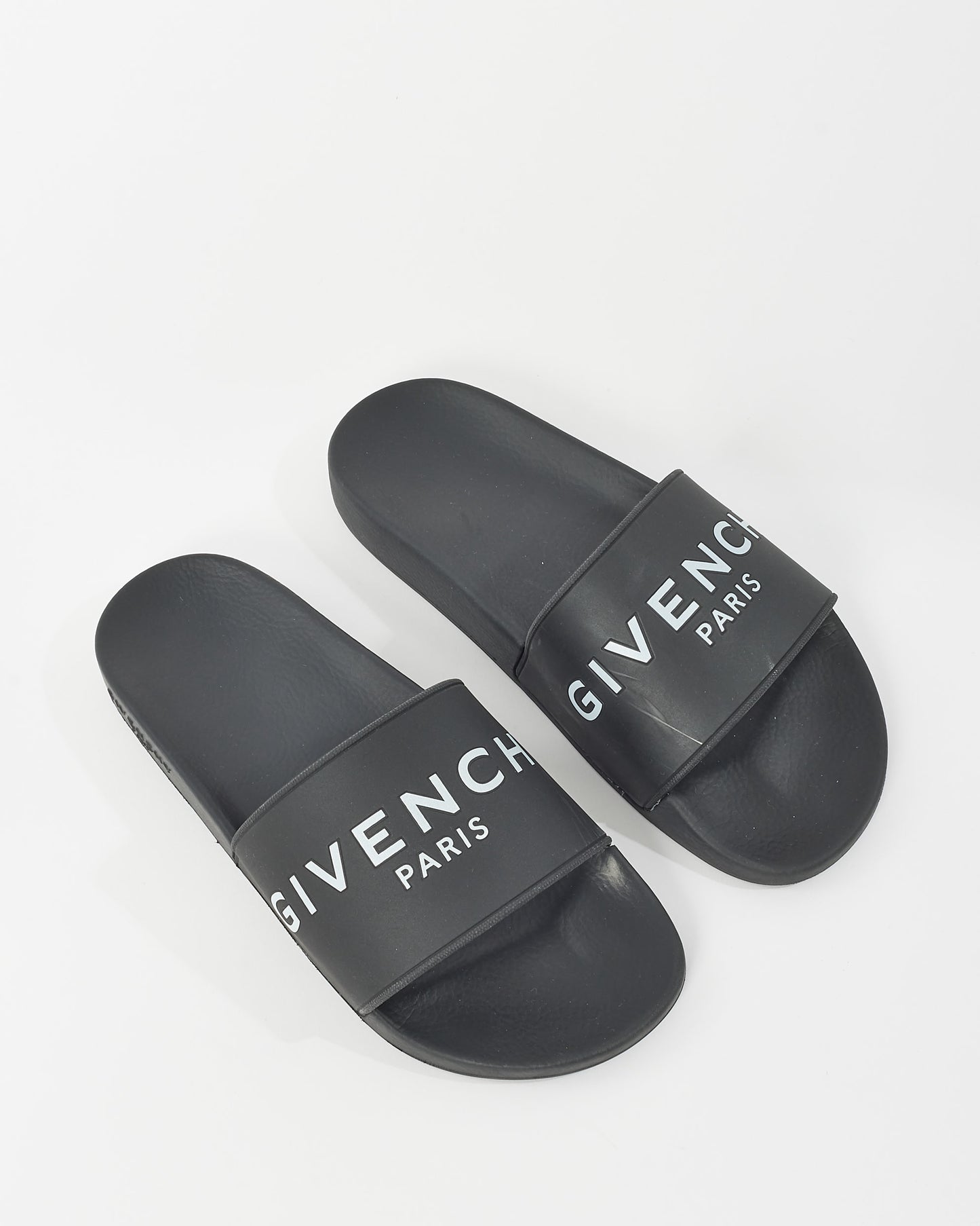 Givenchy Black Rubber Logo Pool Slides - 40