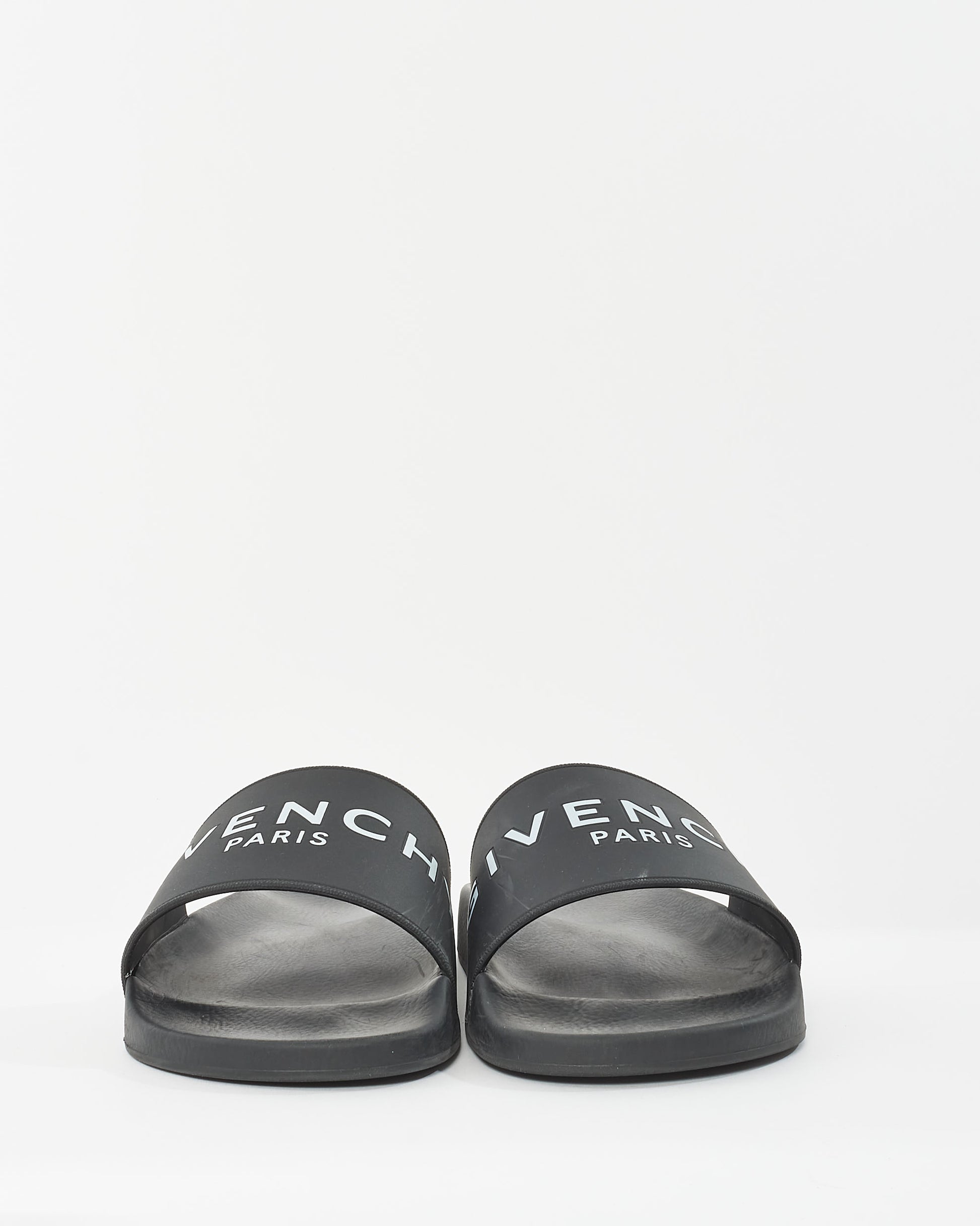 Buy Givenchy Black Rubber Logo Pool Slides 40 Authenticated
