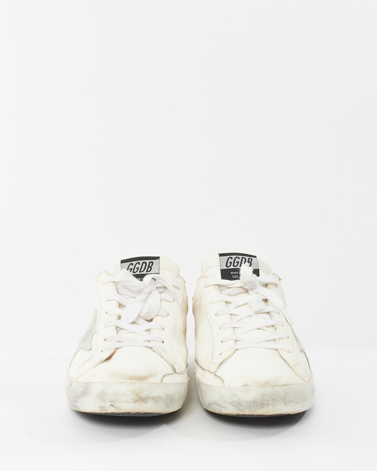 Golden Goose White Leather & Gold Superstar Sneakers - 41