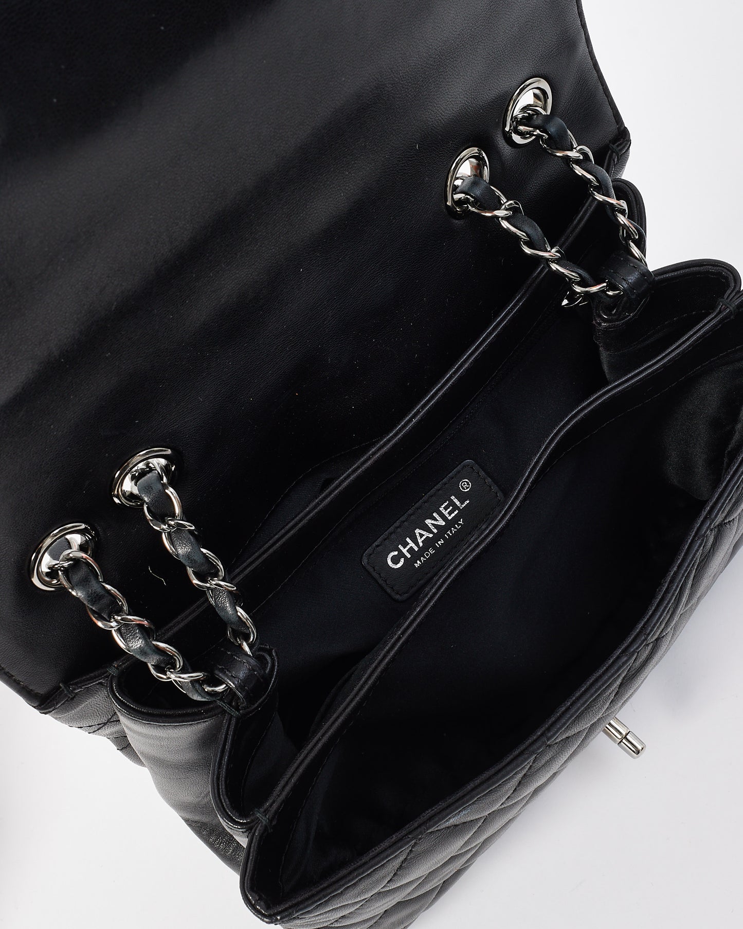 Chanel Black Lambskin Single Flap Coco Loop Shoulder Bag