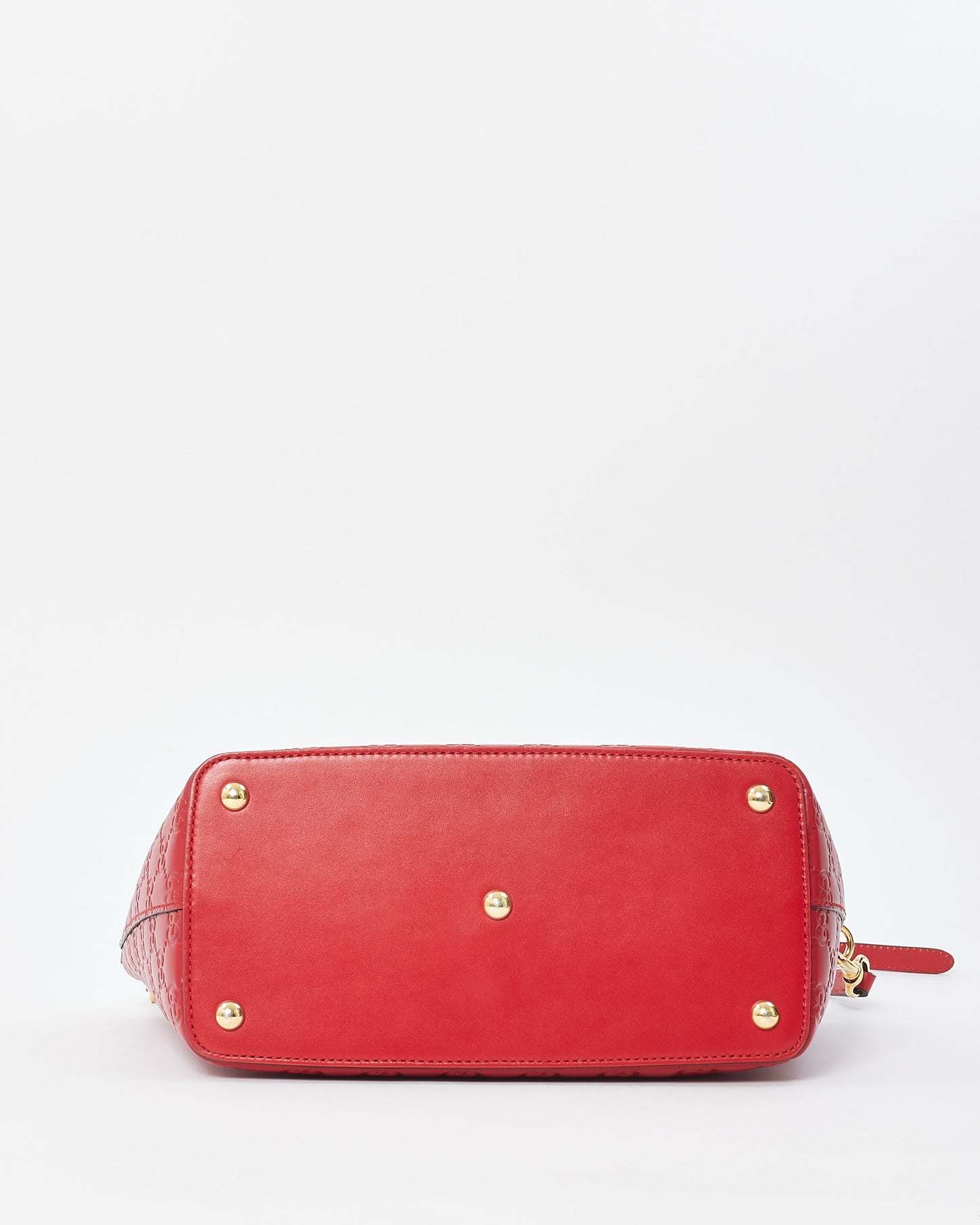 Gucci Red GG Signature G Monogram Leather Top Handle Bag