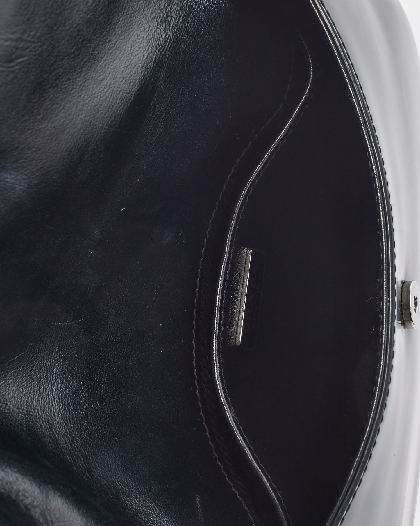 Prada Black Brushed Leather Small Flap Cleo Shoulder Bag