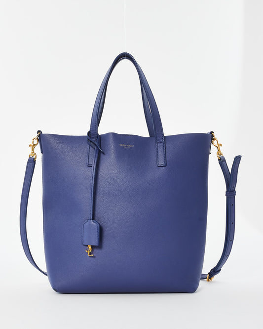 Saint Laurent Blue Leather Small N/S Shopping Toy Tote