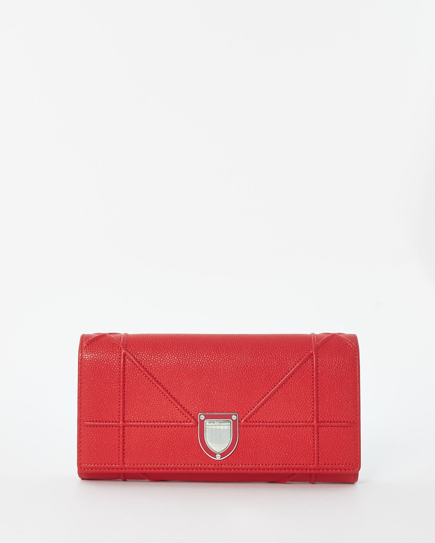 Dior Red Leather Dioramma Wallet On Chain