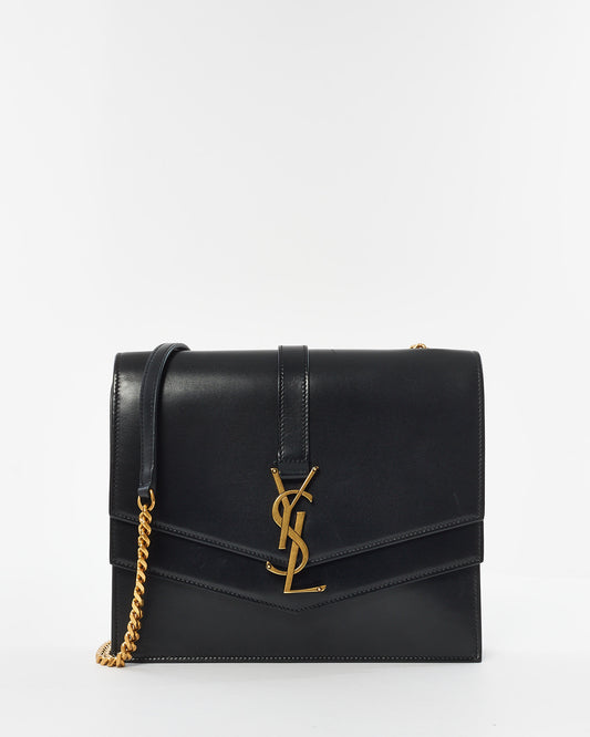 Saint Laurent Black Smooth Calfskin Leather Medium Sulpice Shoulder Bag