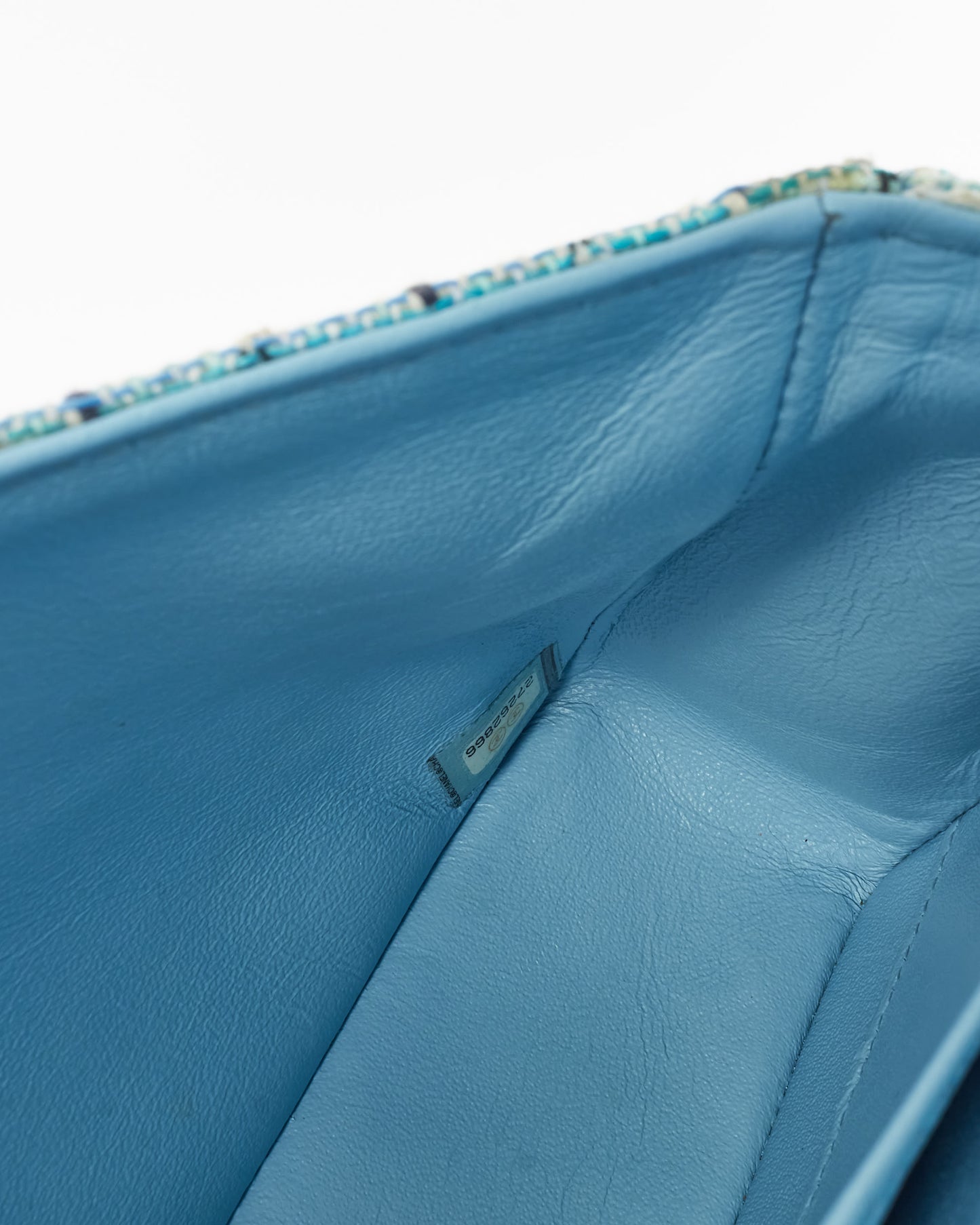 Chanel Blue & White Tweed Cruise 2019 Medium Classic Flap Bag