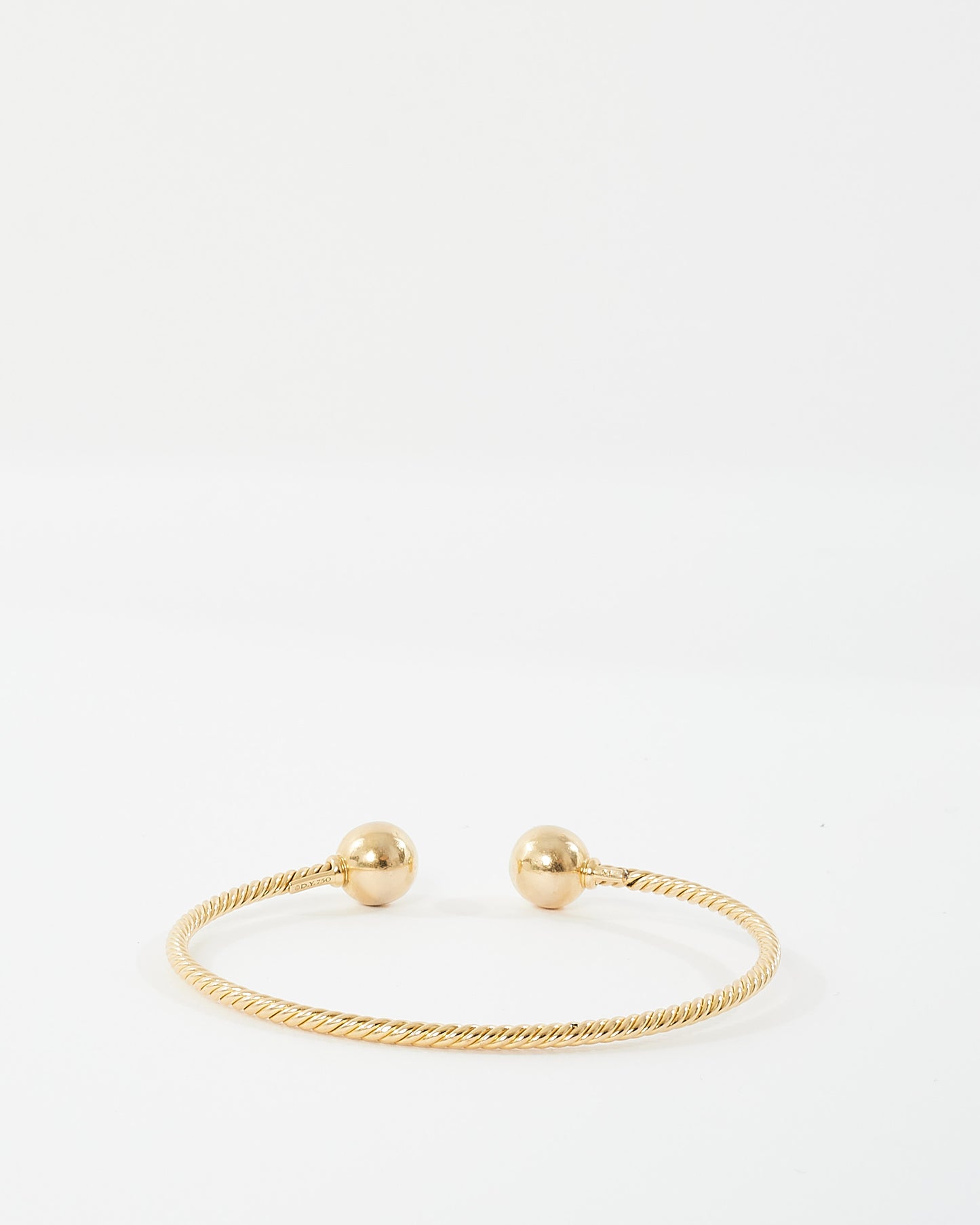 David Yurman 18K Yellow Gold With Gold Domes Solari Cablespira 2.6MM Bracelet