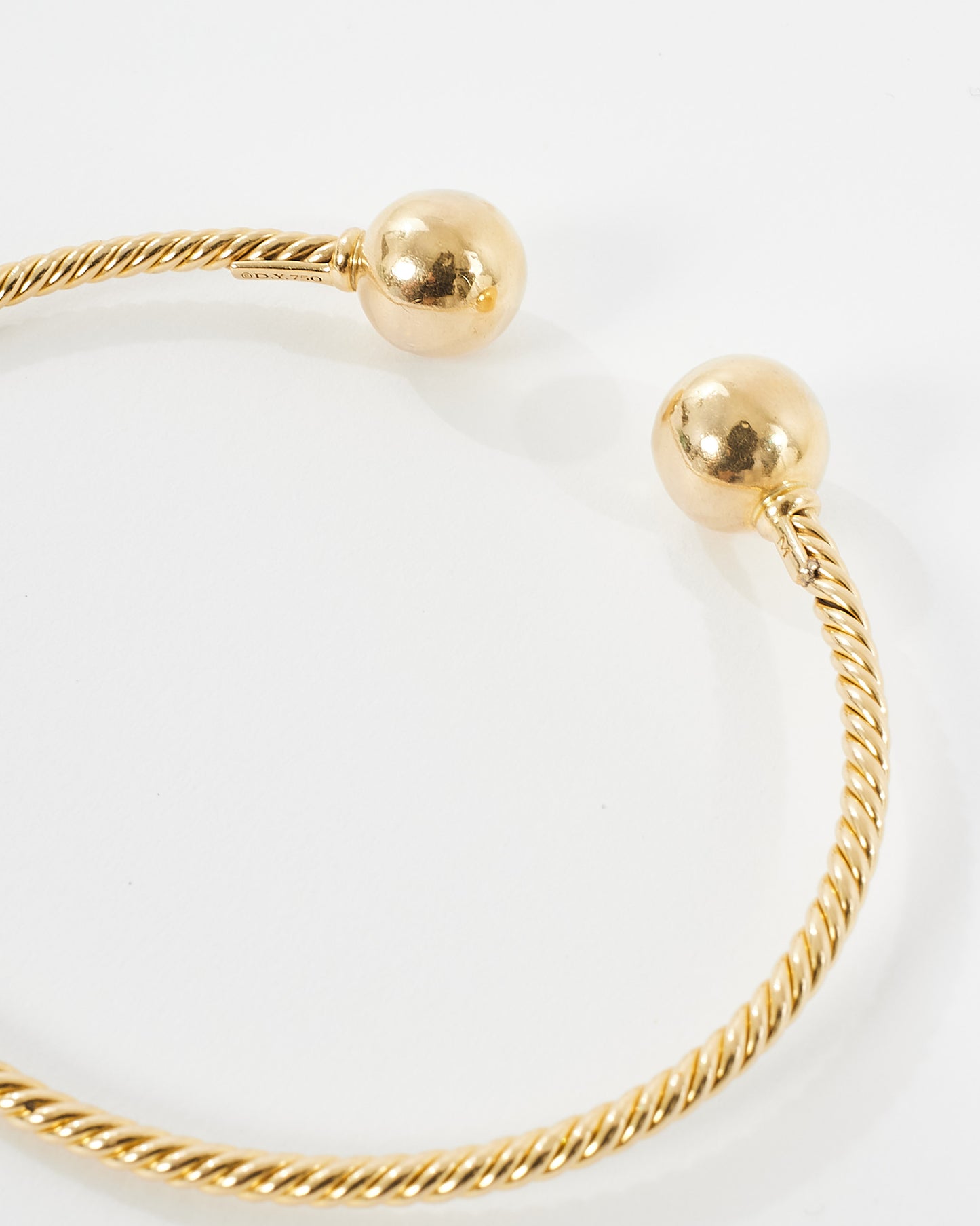 David Yurman 18K Yellow Gold With Gold Domes Solari Cablespira 2.6MM Bracelet