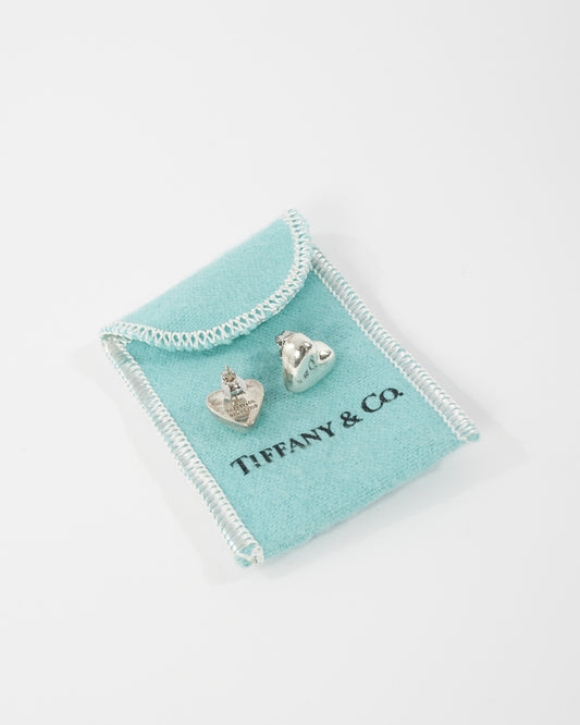 Tiffany & Co. Sterling Silver Puffy Heart Stud Earrings