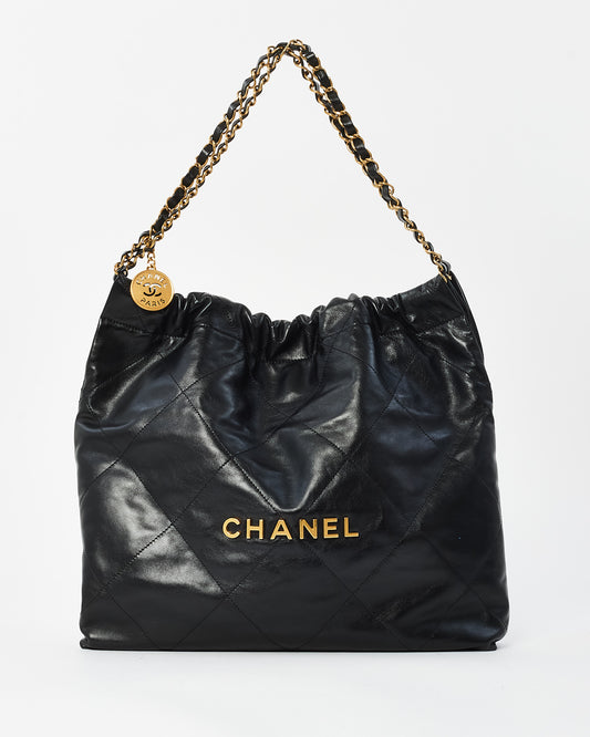 Chanel Black Lambskin Leather Chanel 22 Shoulder Bag