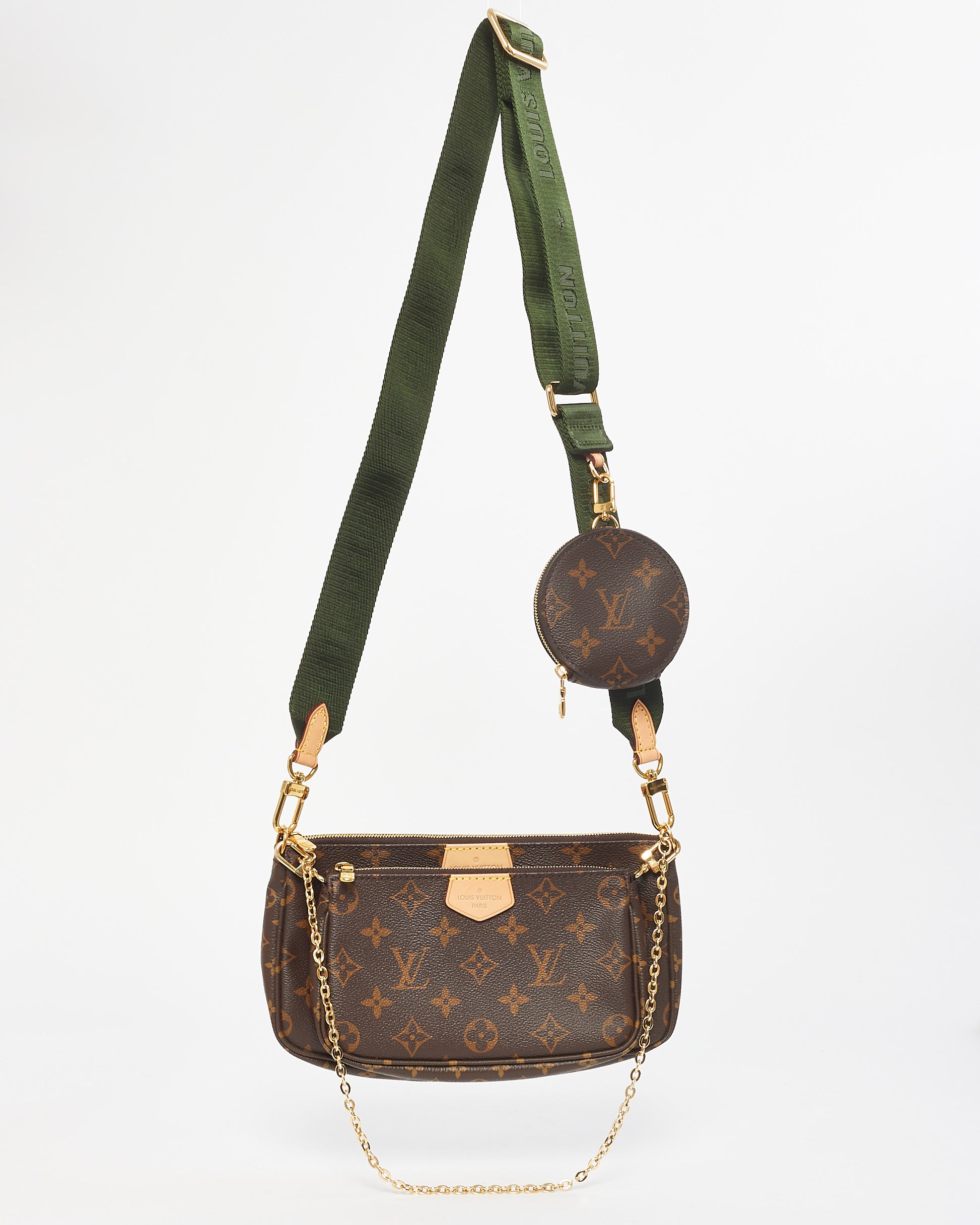 Buy Louis Vuitton Monogram Canvas Green Strap Multi Pochette