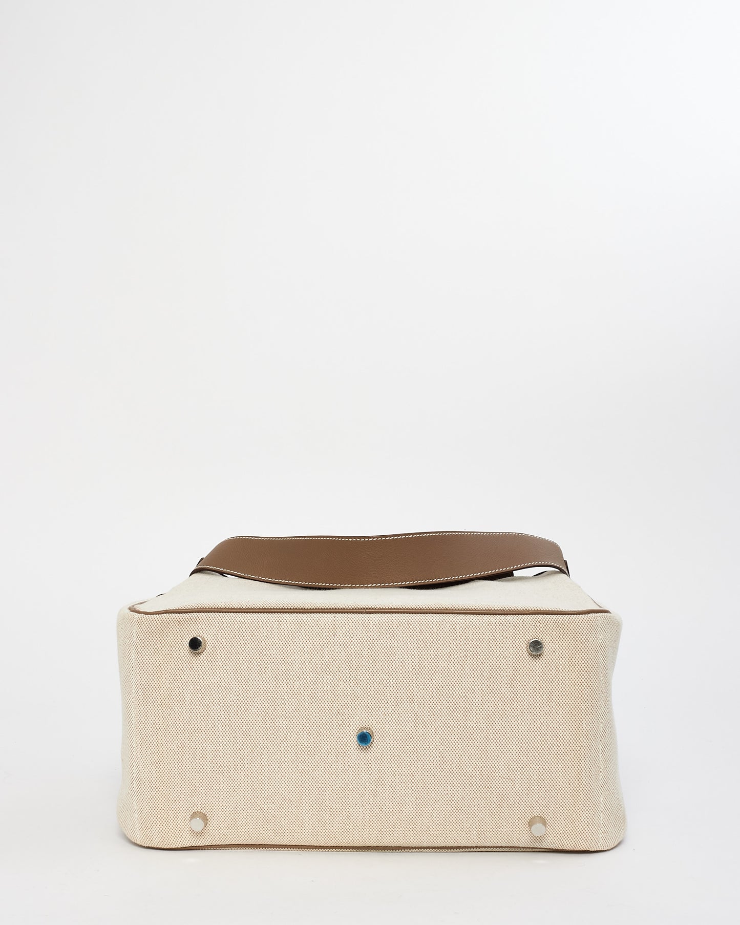 Hermès Beige Canvas & Etoupe Leather 34cm Lindy Shoulder Bag with SHW