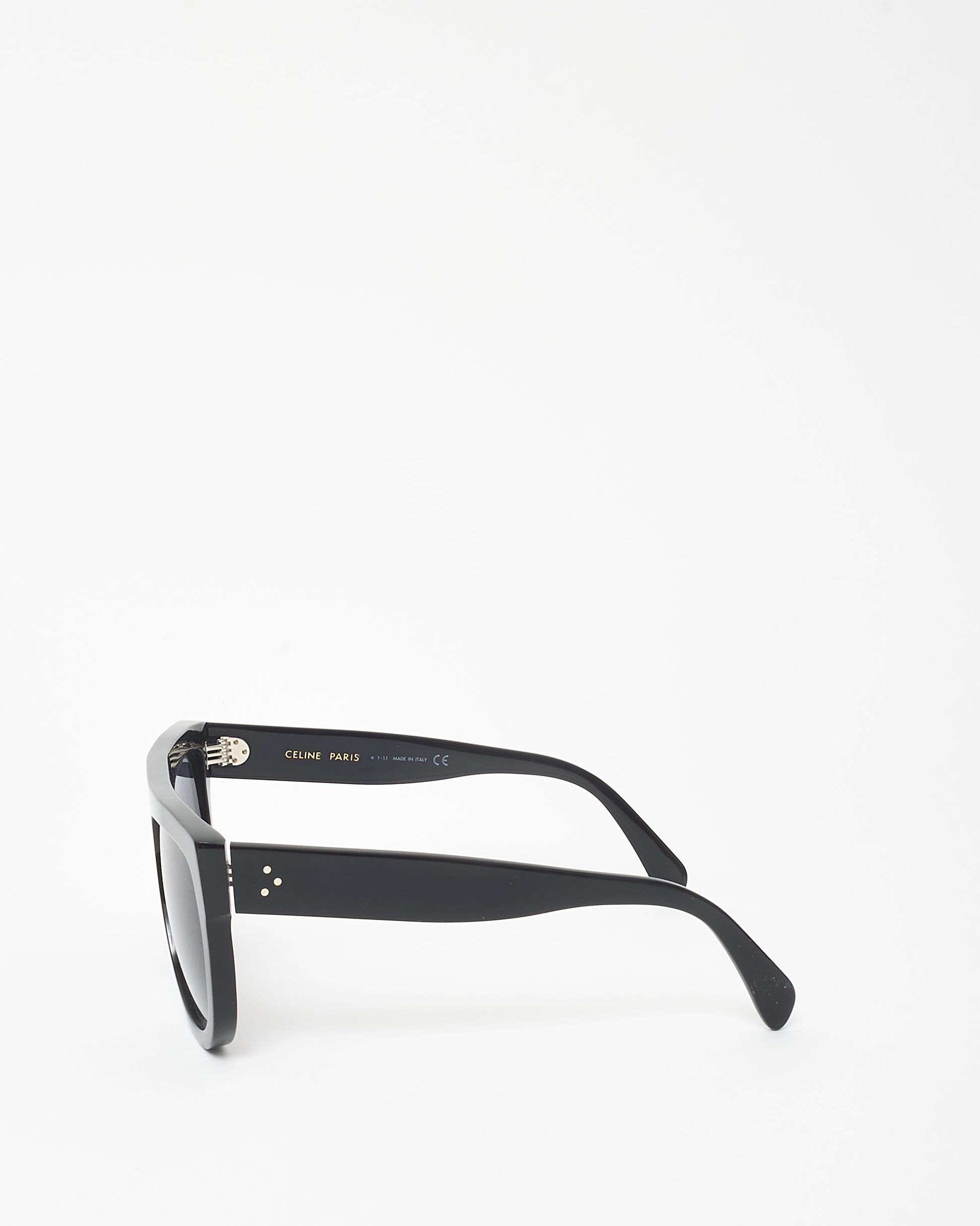 Buy Celine Black Acetate Flat Top CL400IN Oversized Sunglasses