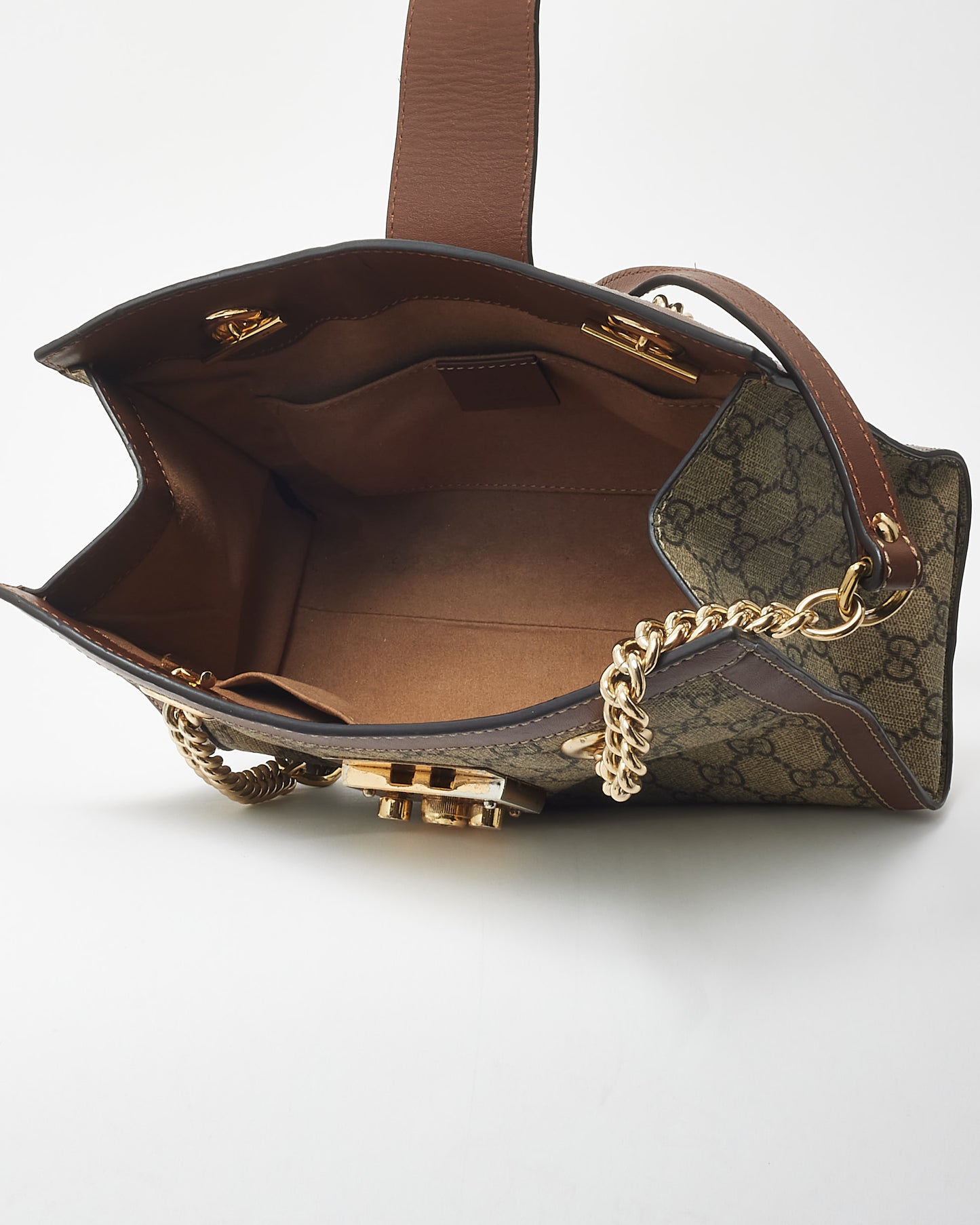 Gucci GG Supreme Monogram Canvas Small Padlock Shoulder Bag