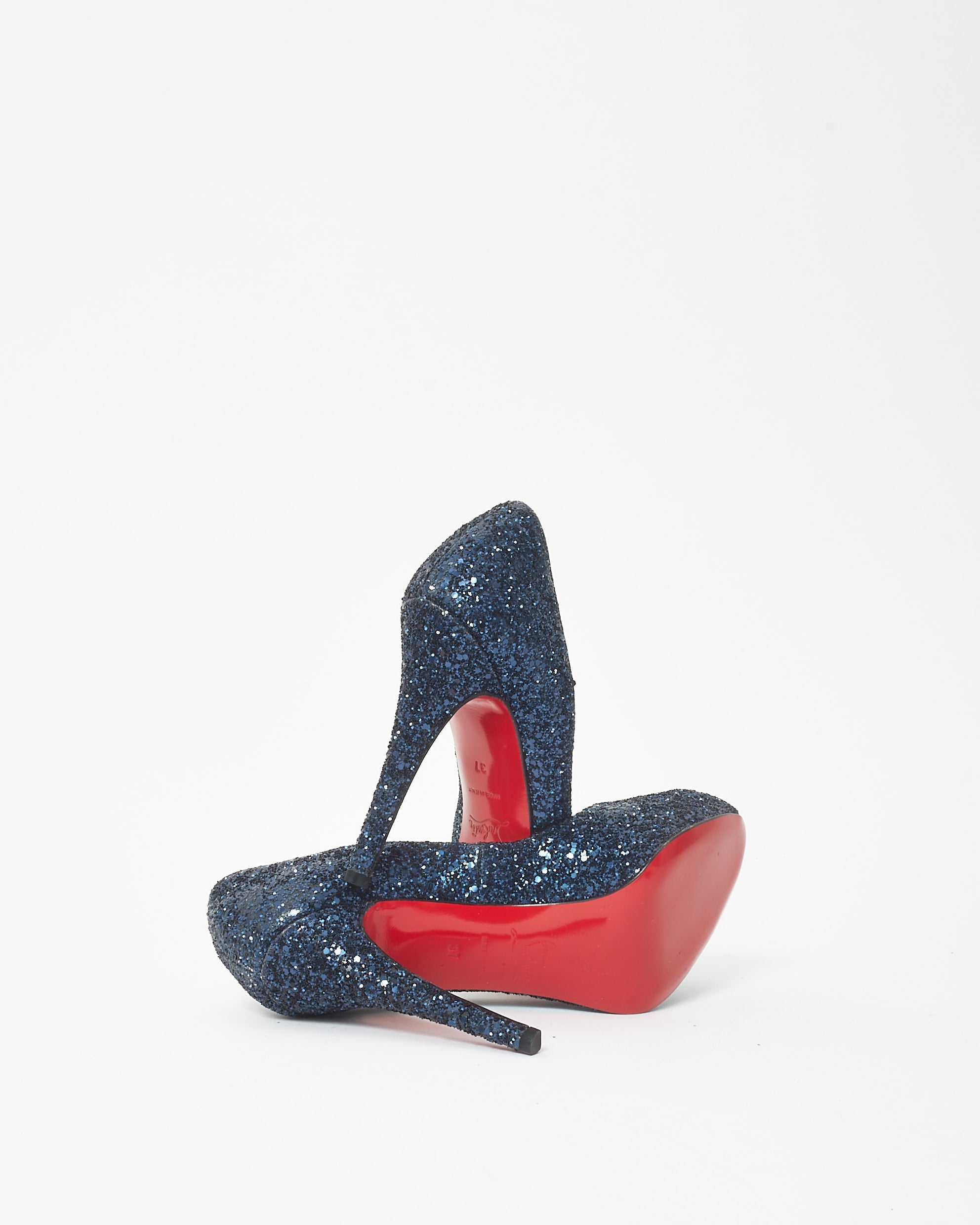 Buy Christian Louboutin Blue Very Prive Glitter 120 - 37