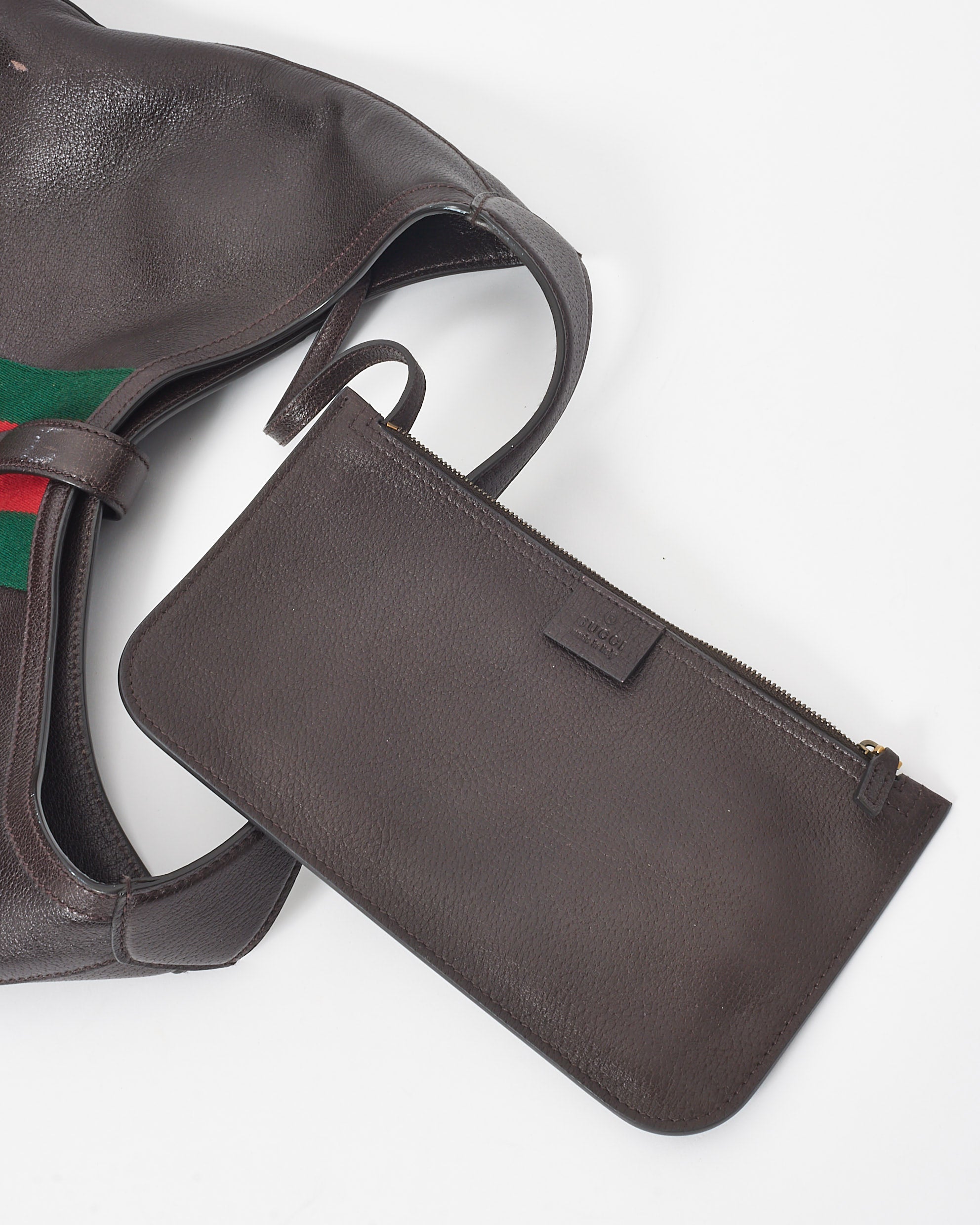 Buy Gucci Brown Leather Web Jackie Hobo Shoulder Bag