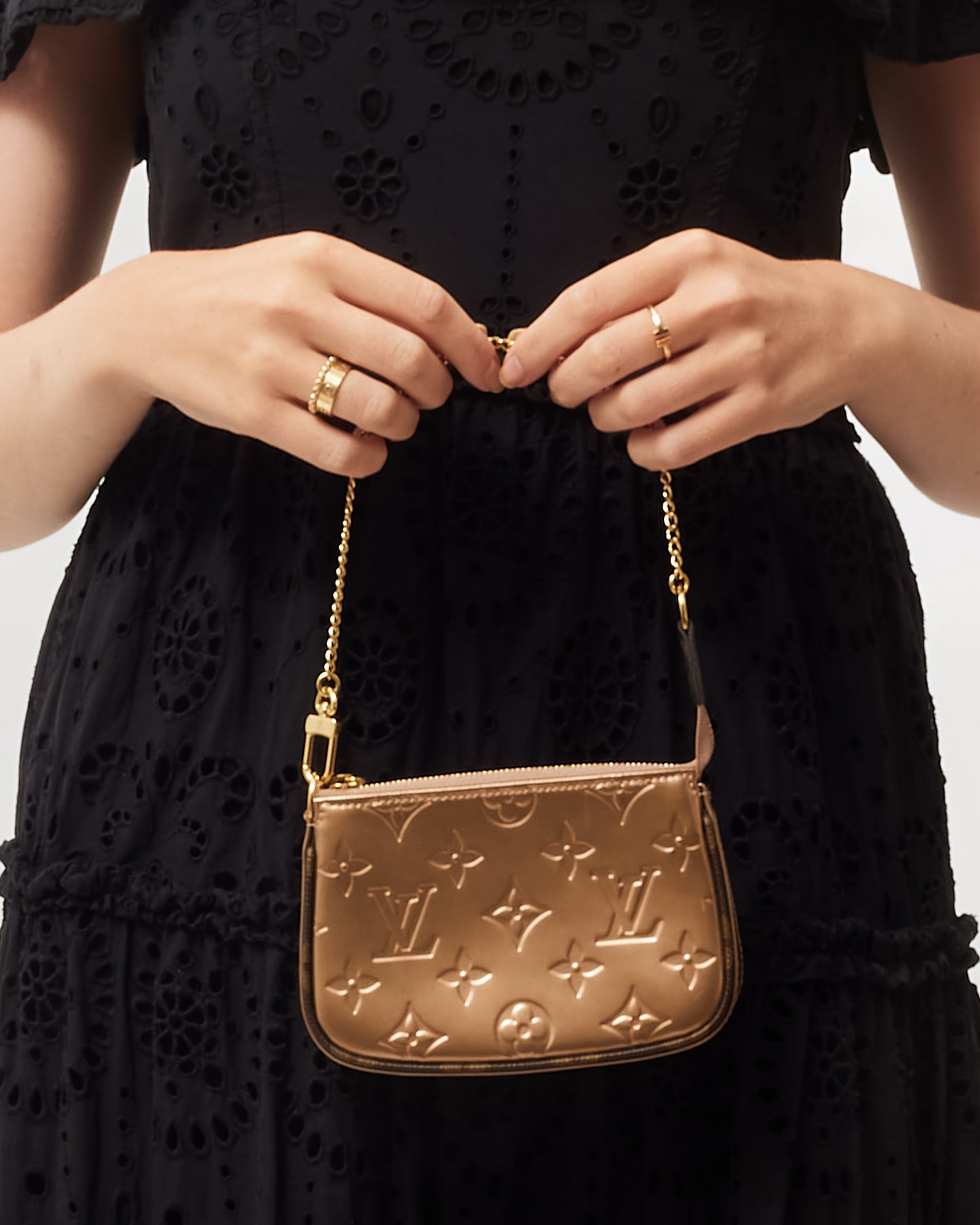 Louis Vuitton Rose Gold Vernis Mini Pochette D'Accessoires