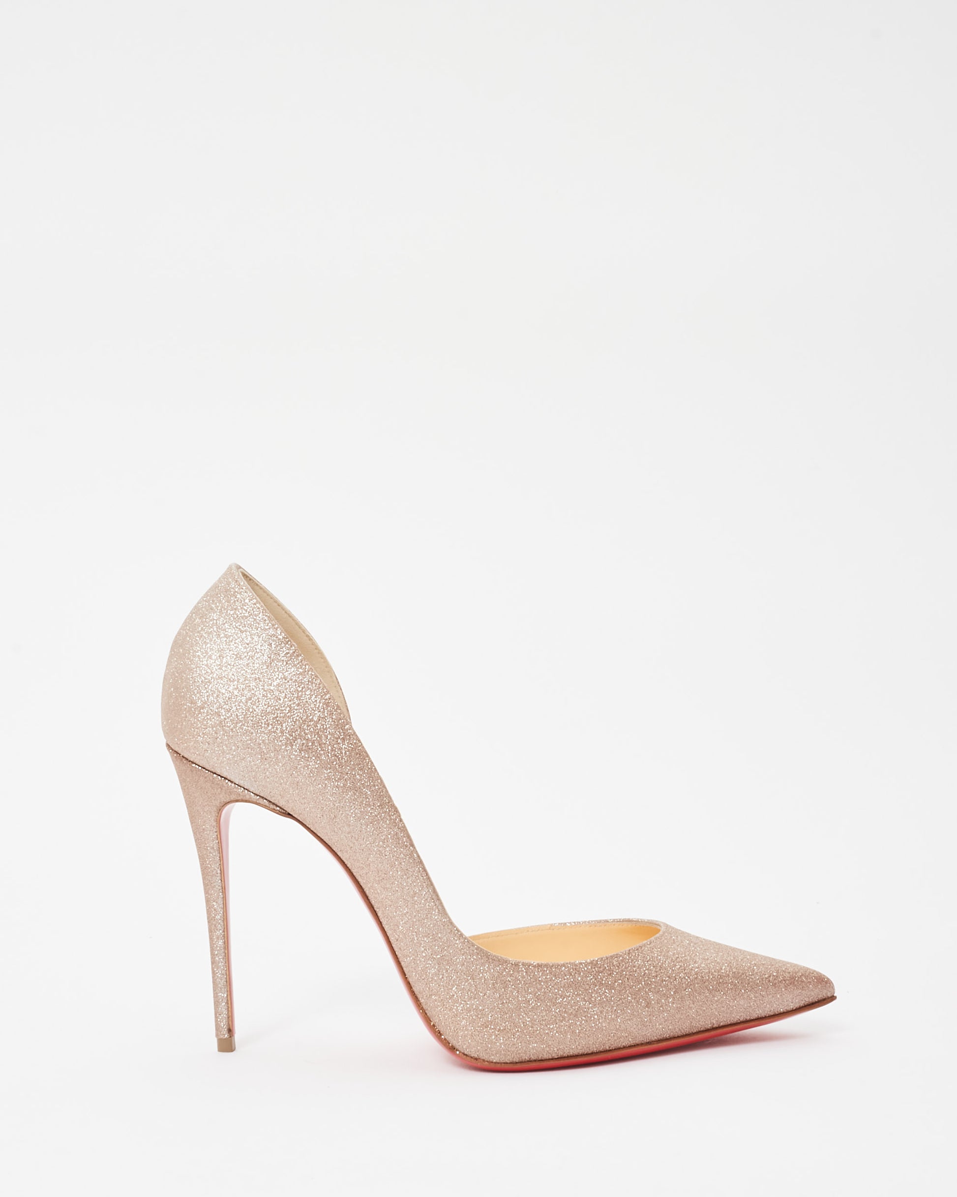 Buy Christian Louboutin Rose Gold Glitter Iriza Pumps