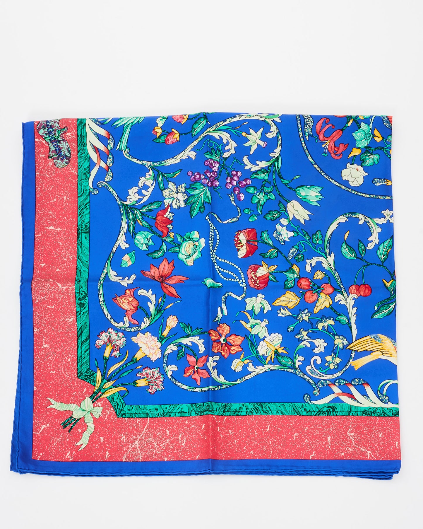 Hermès Blue Green & Red Multi Silk Scarf