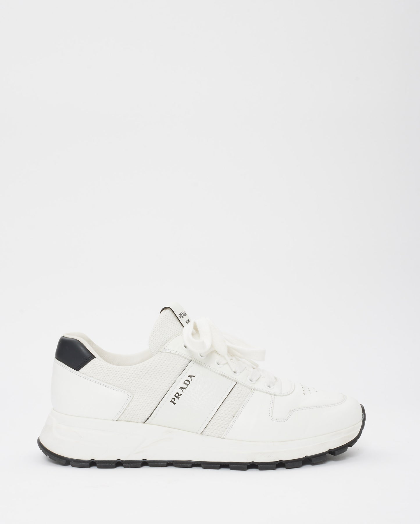 Leather Sneakers Weisse Prada Schuhe Athletic Shoes White Leather