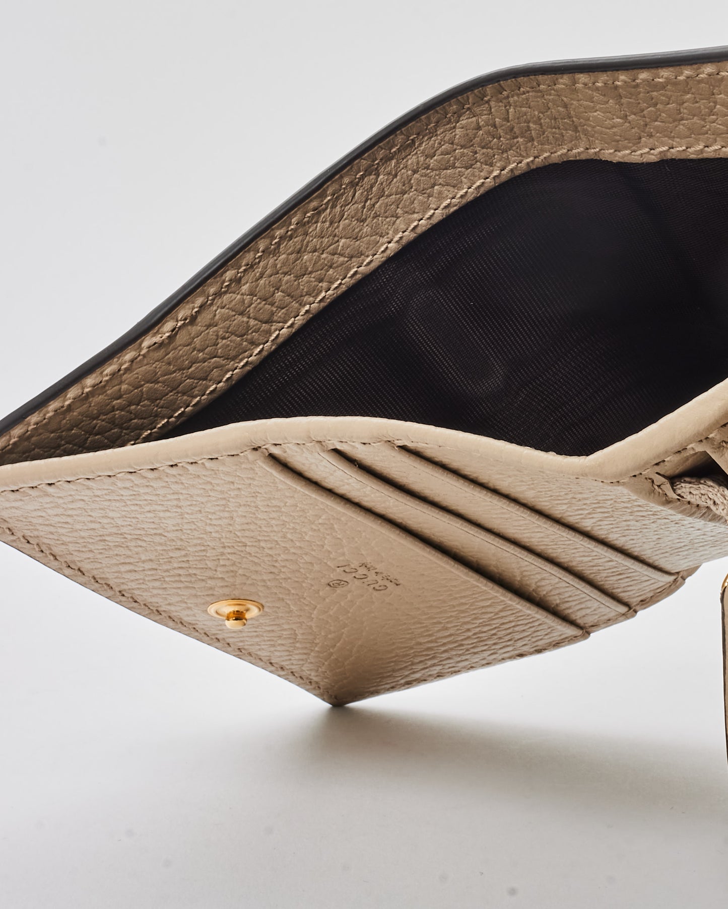 Gucci Beige Monogram Canvas & Leather GG Marmont Card Case