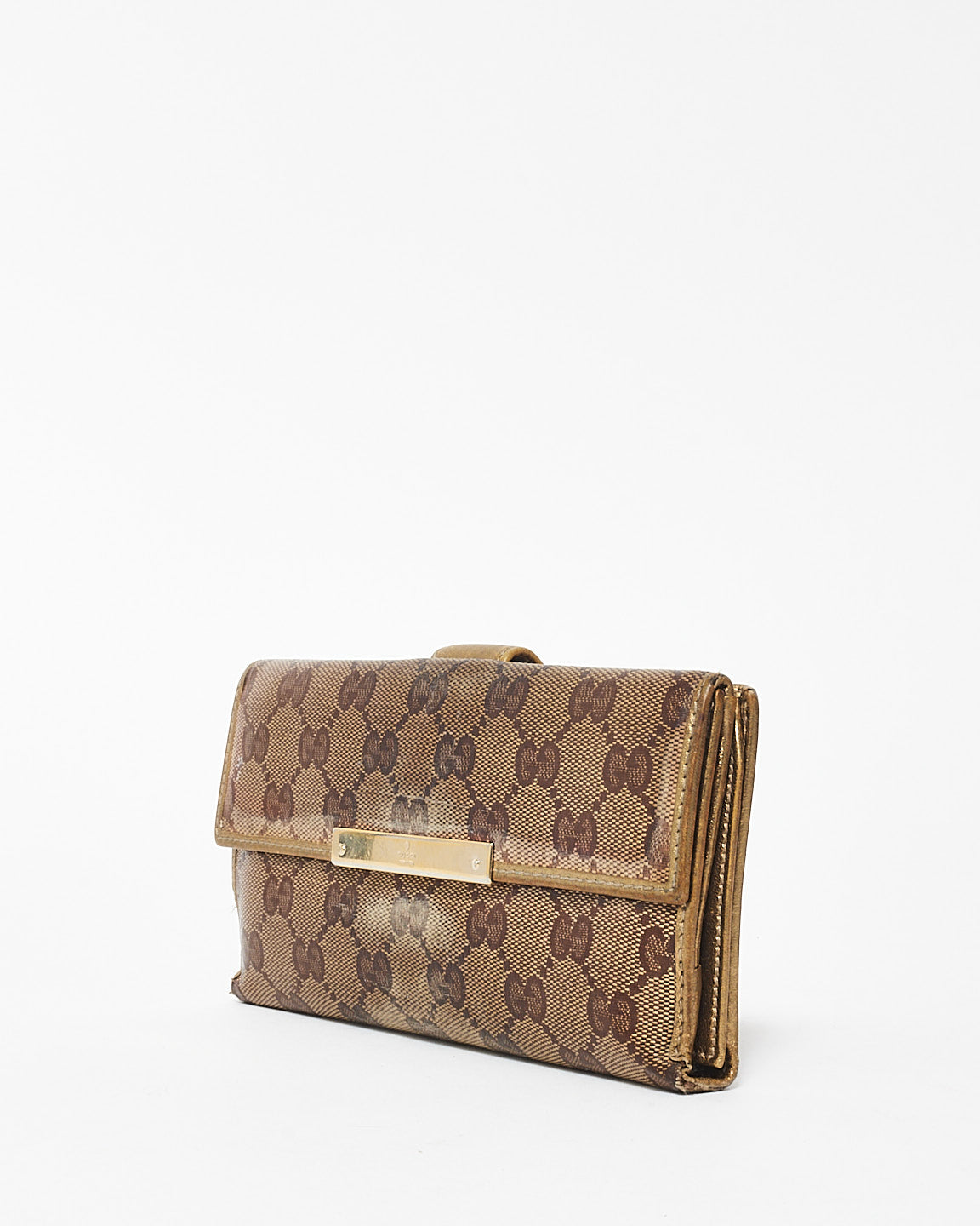 Buy Gucci Gold GG Monogram Crystal Coated Canvas Long Wallet