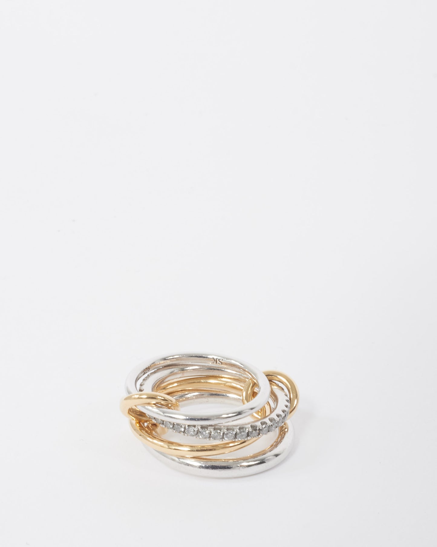 Spinelli Kilcollin Gold, Silver & Diamond Nimbus SG Gris Ring - 6.5