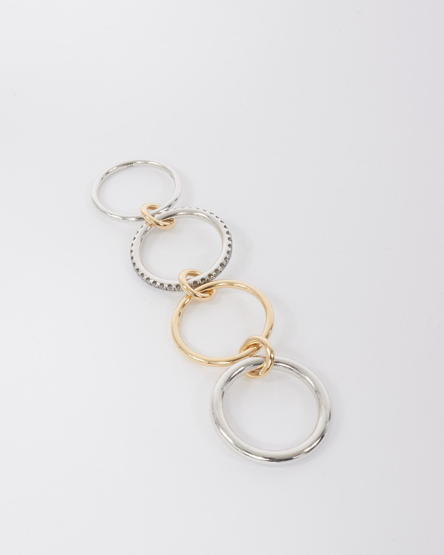 Spinelli Kilcollin Gold, Silver & Diamond Nimbus SG Gris Ring - 6.5