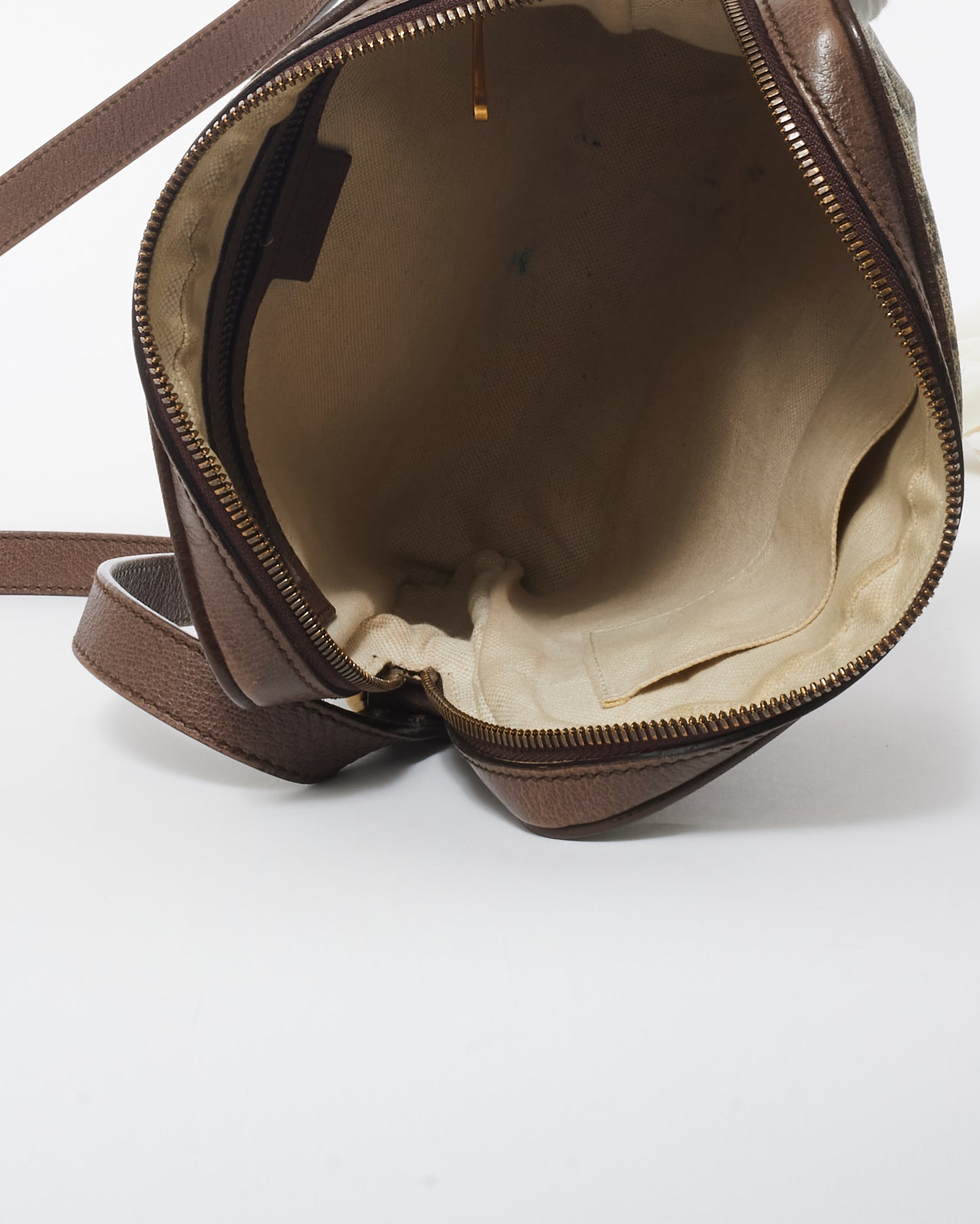 Gucci Brown GG Monogram Coated Canvas Small Web Ophidia Crossbody Bag