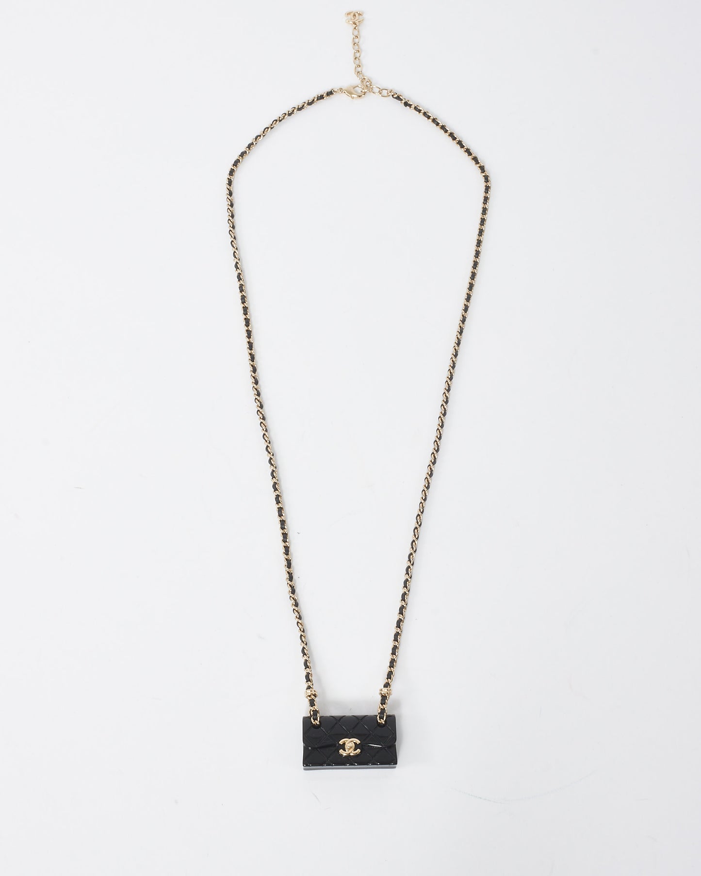 Chanel Black and Gold 2023 CC Turnlock Chain Bag Necklace