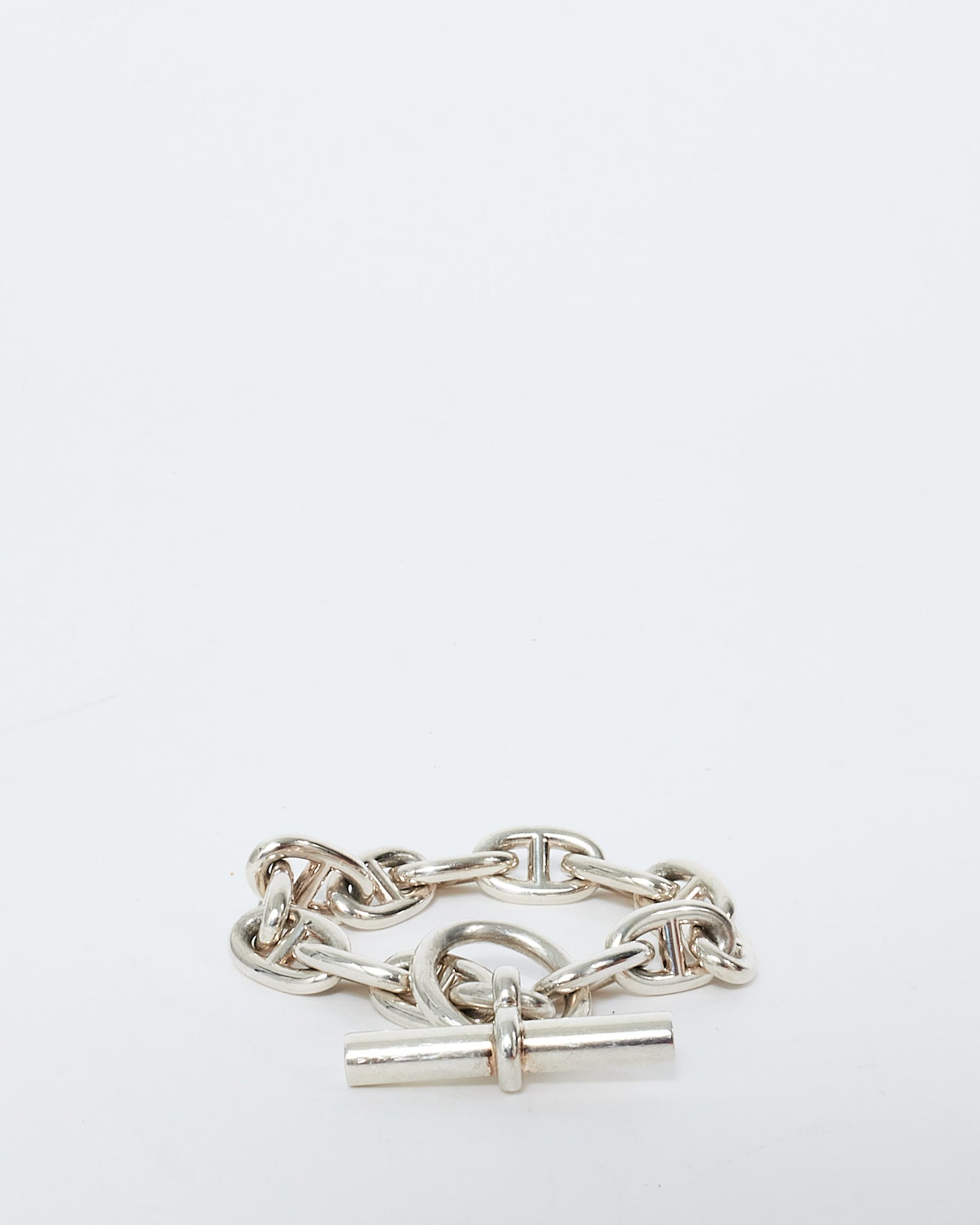 Hermès Sterling Silver Chaîne d'Ancre Bracelet - Size 13