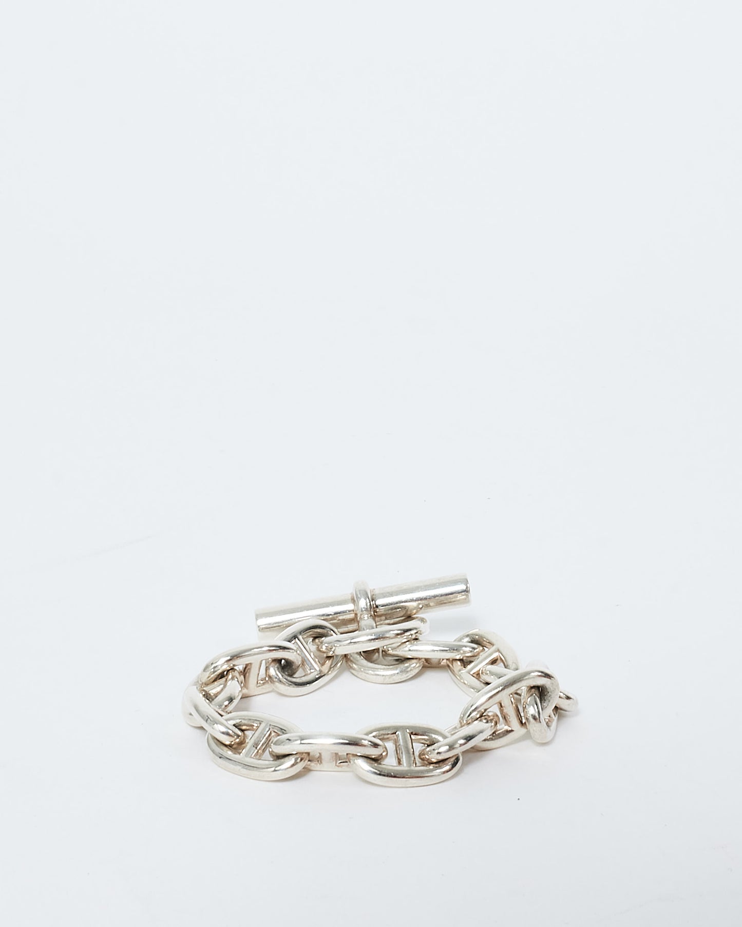 Hermès Sterling Silver Chaîne d'Ancre Bracelet - Size 13