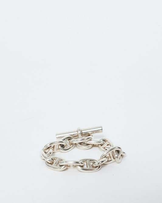 Hermès Sterling Silver Chaîne d'Ancre Bracelet - Size 13