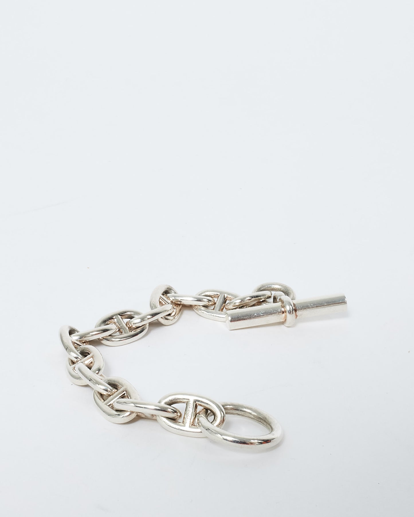 Hermès Sterling Silver Chaîne d'Ancre Bracelet - Size 13