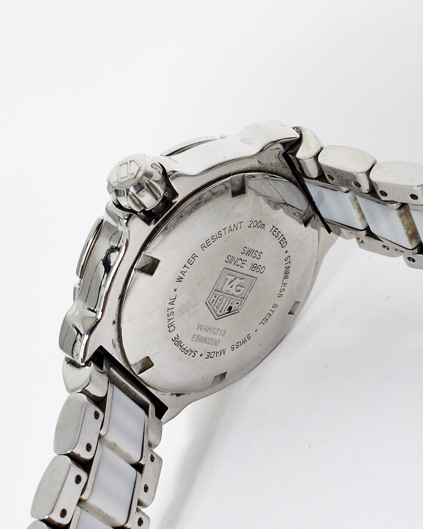 Tag Heuer Silver and White Ceramic & Sterling Silver with Diamonds Formula 1 Ladies Watch