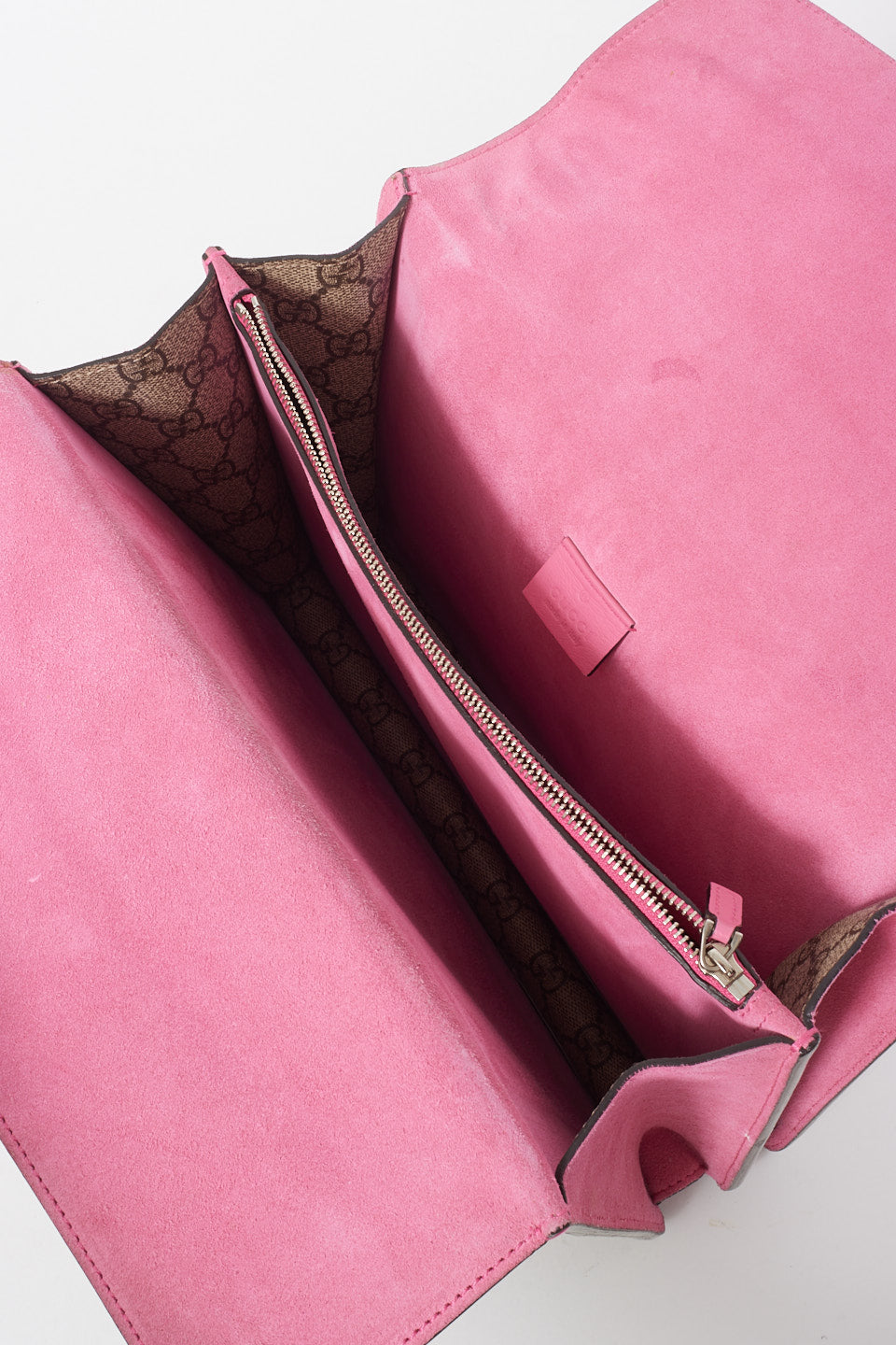 Gucci Beige Monogram GG Supreme Canvas & Pink Jewel Dionysus Large Shoulder Bag