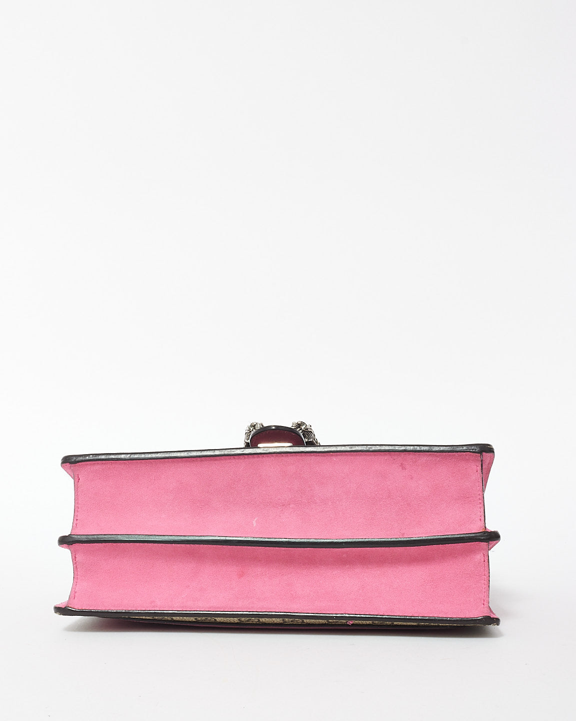 Gucci Beige Monogram GG Supreme Canvas & Pink Jewel Dionysus Large Shoulder Bag