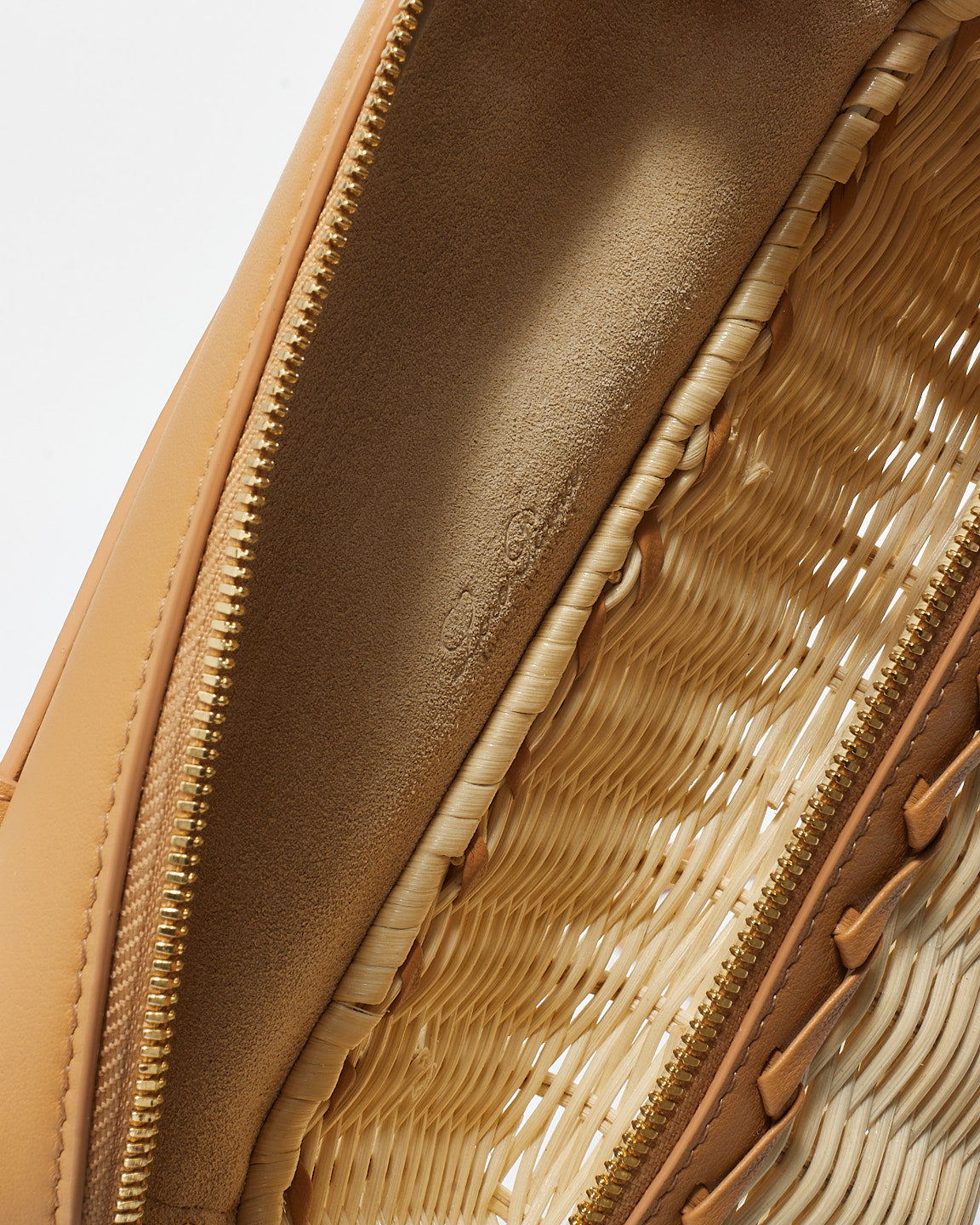 Loro Piana Beige Wicker & Camel Leather Extra Pocket L19 Bag