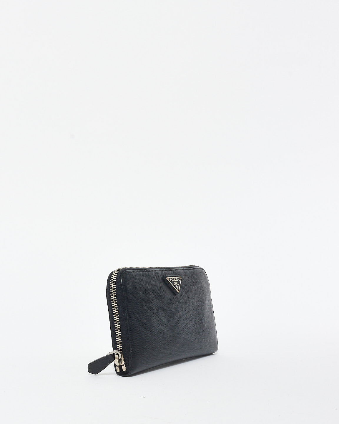 Prada Black Saffiano Leather Long Zip Wallet