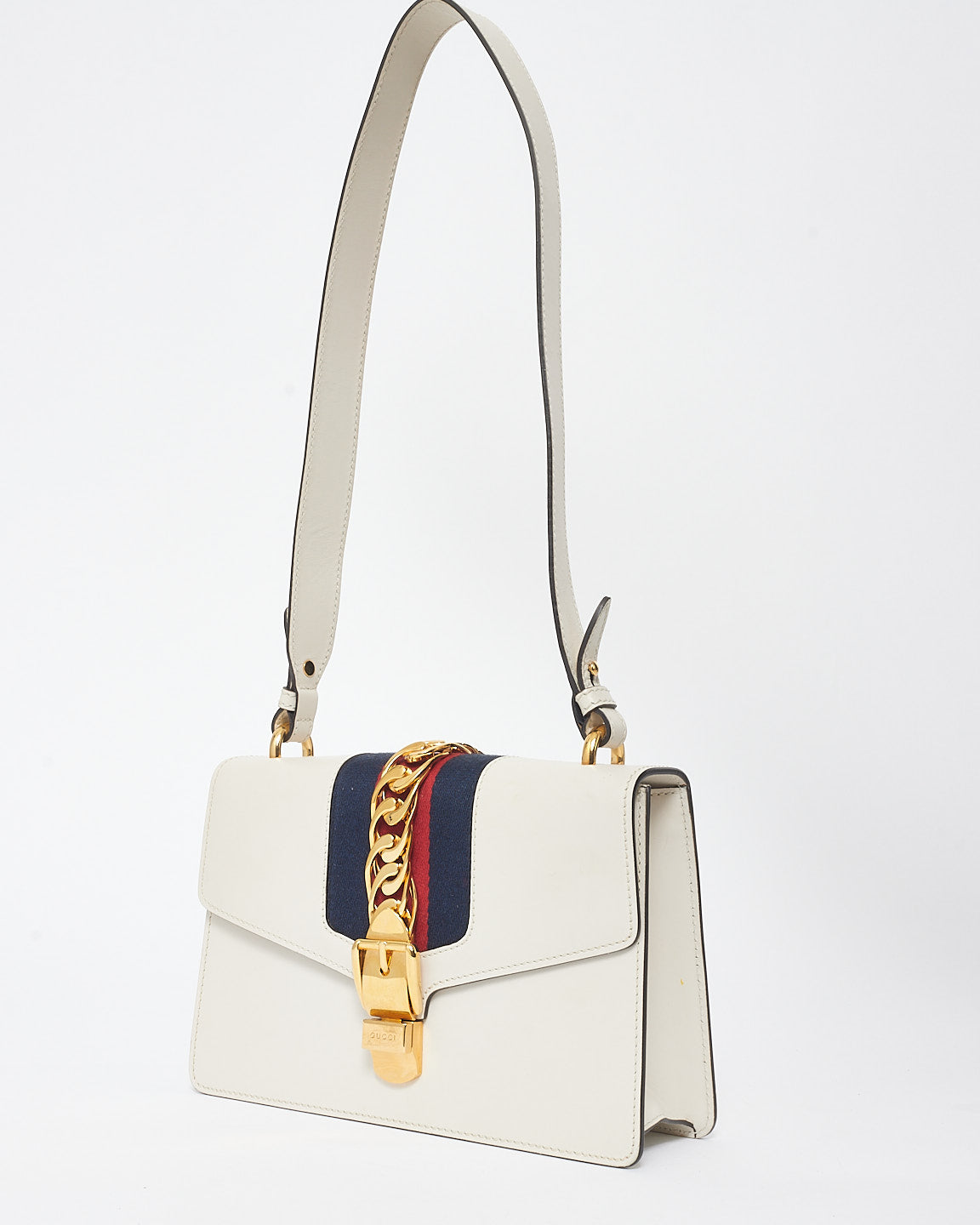 Gucci Medium White Sylvie Shoulder Bag