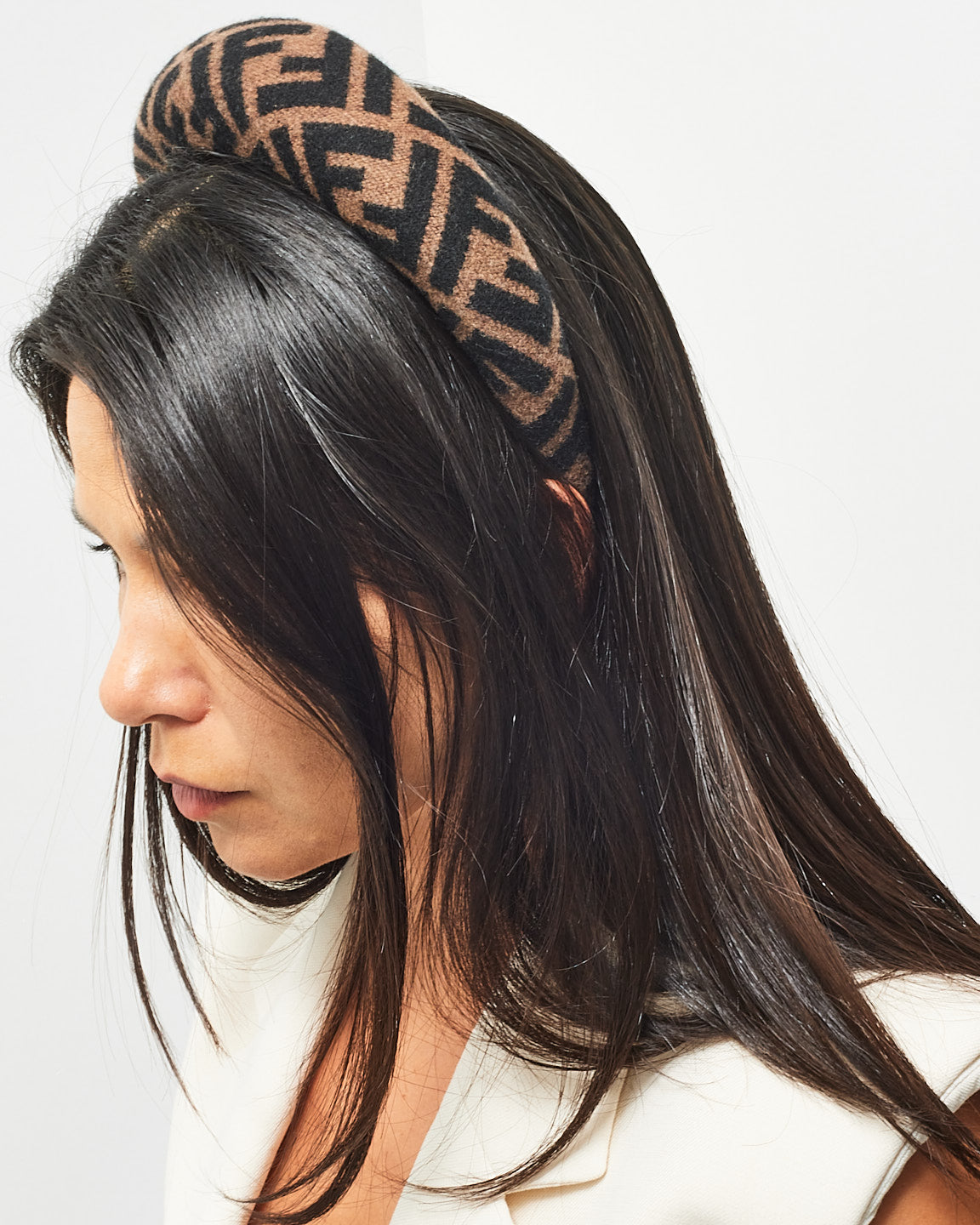 Zucca Fendi Headband Brown Buy Fendi Brown Zucca Print Wool
