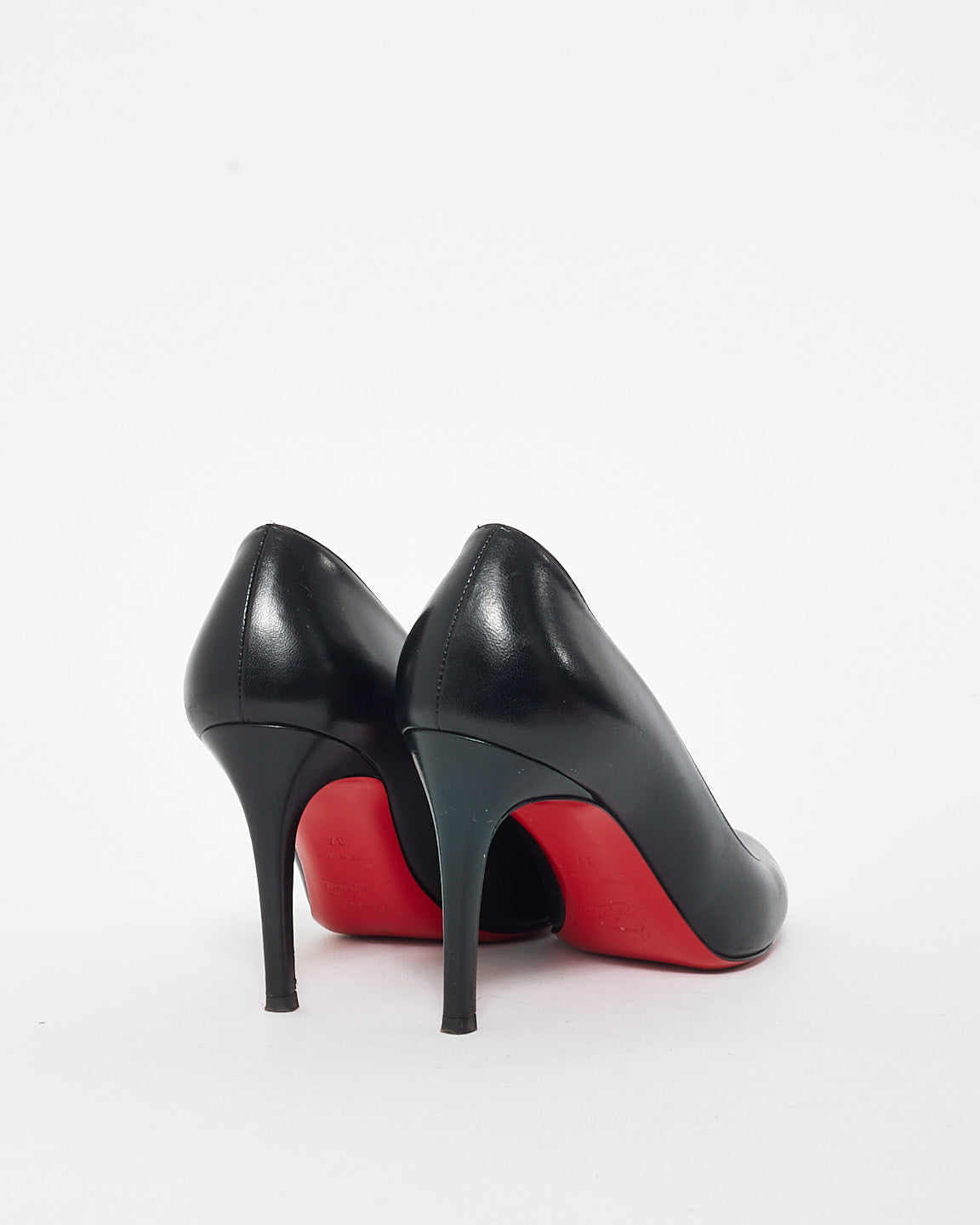 未使用 Christian Louboutin ブラックレザー ハイヒール37 Buy Christian Louboutin Black Leather Round Toe 85MM Pumps