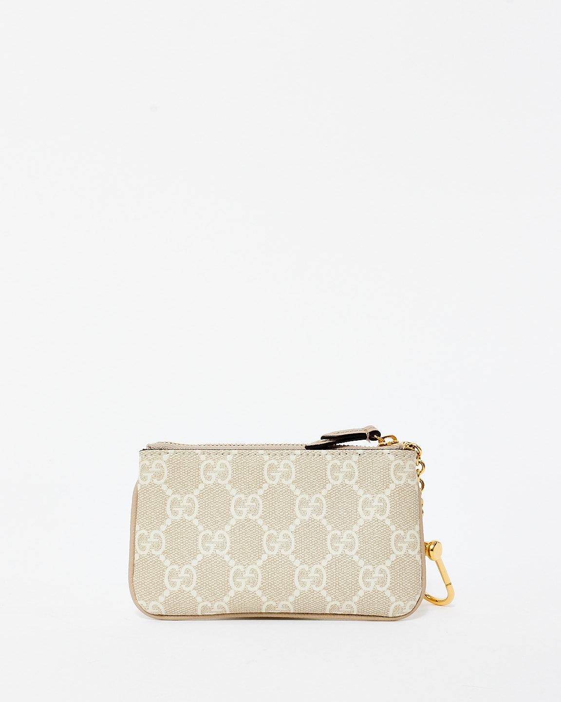 Gucci Beige/ White Monogram Coated Canvas Ophidia Keyring Pouch