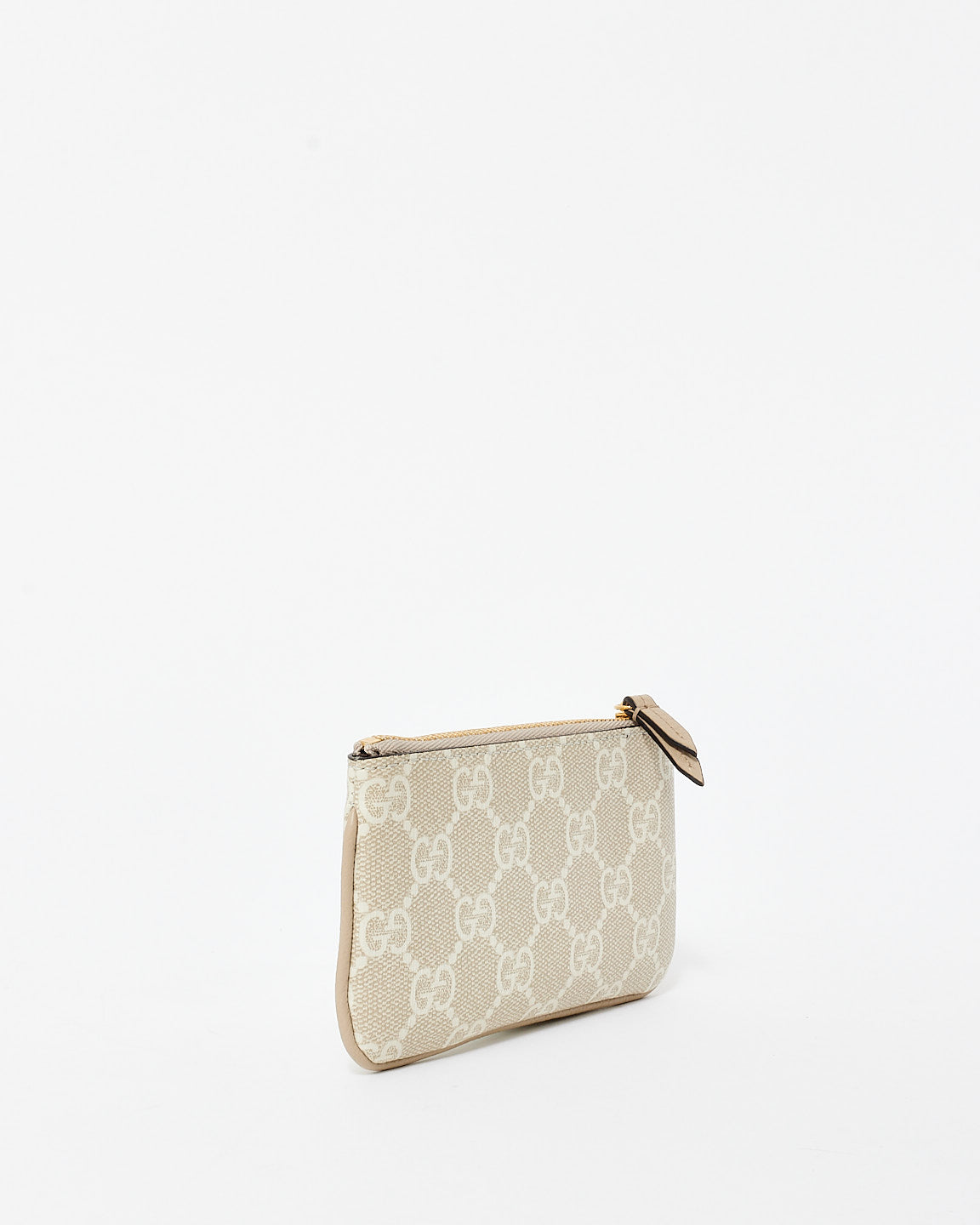 Gucci Beige/ White Monogram Coated Canvas Ophidia Keyring Pouch