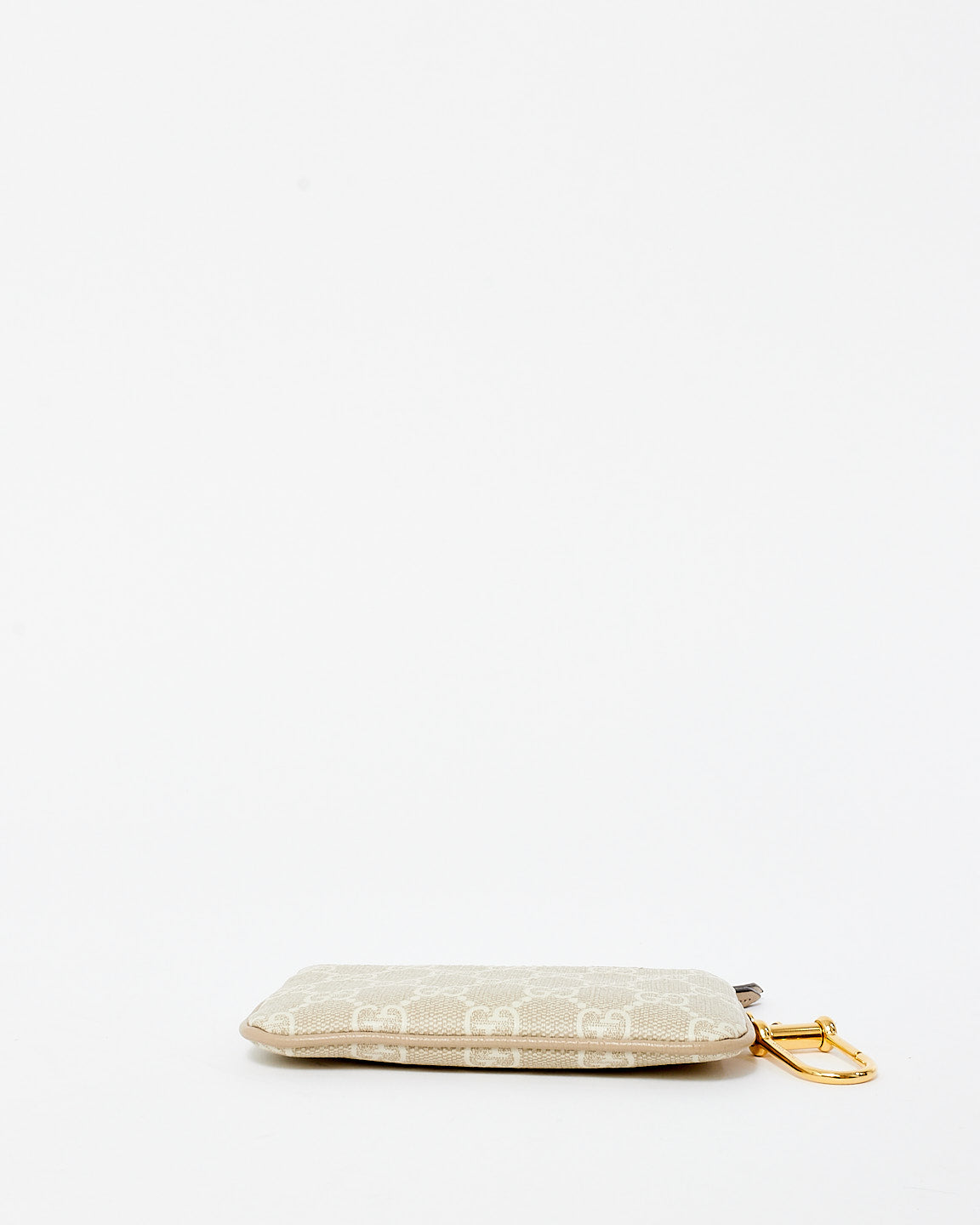 Gucci Beige/ White Monogram Coated Canvas Ophidia Keyring Pouch
