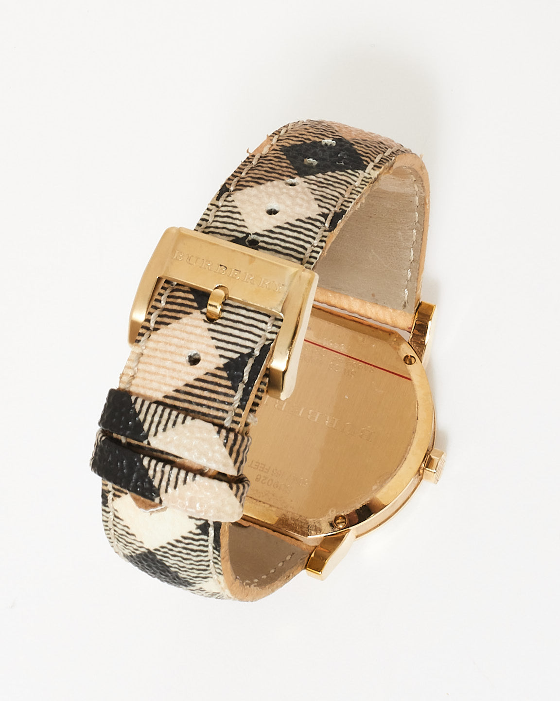 Burberry Champagne Dial & Leather Nova Check Band City 36 MM Watch