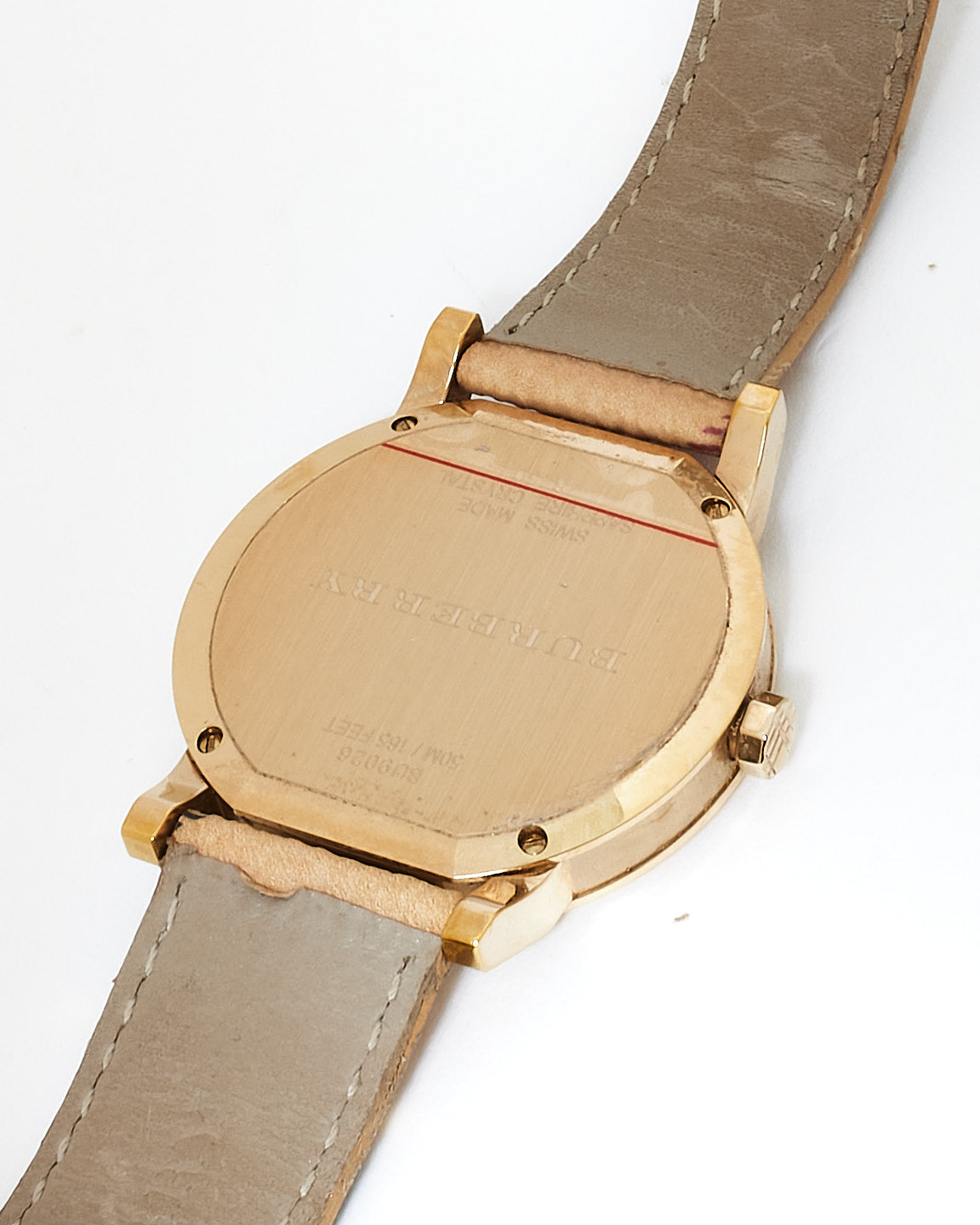 Burberry Champagne Dial & Leather Nova Check Band City 36 MM Watch