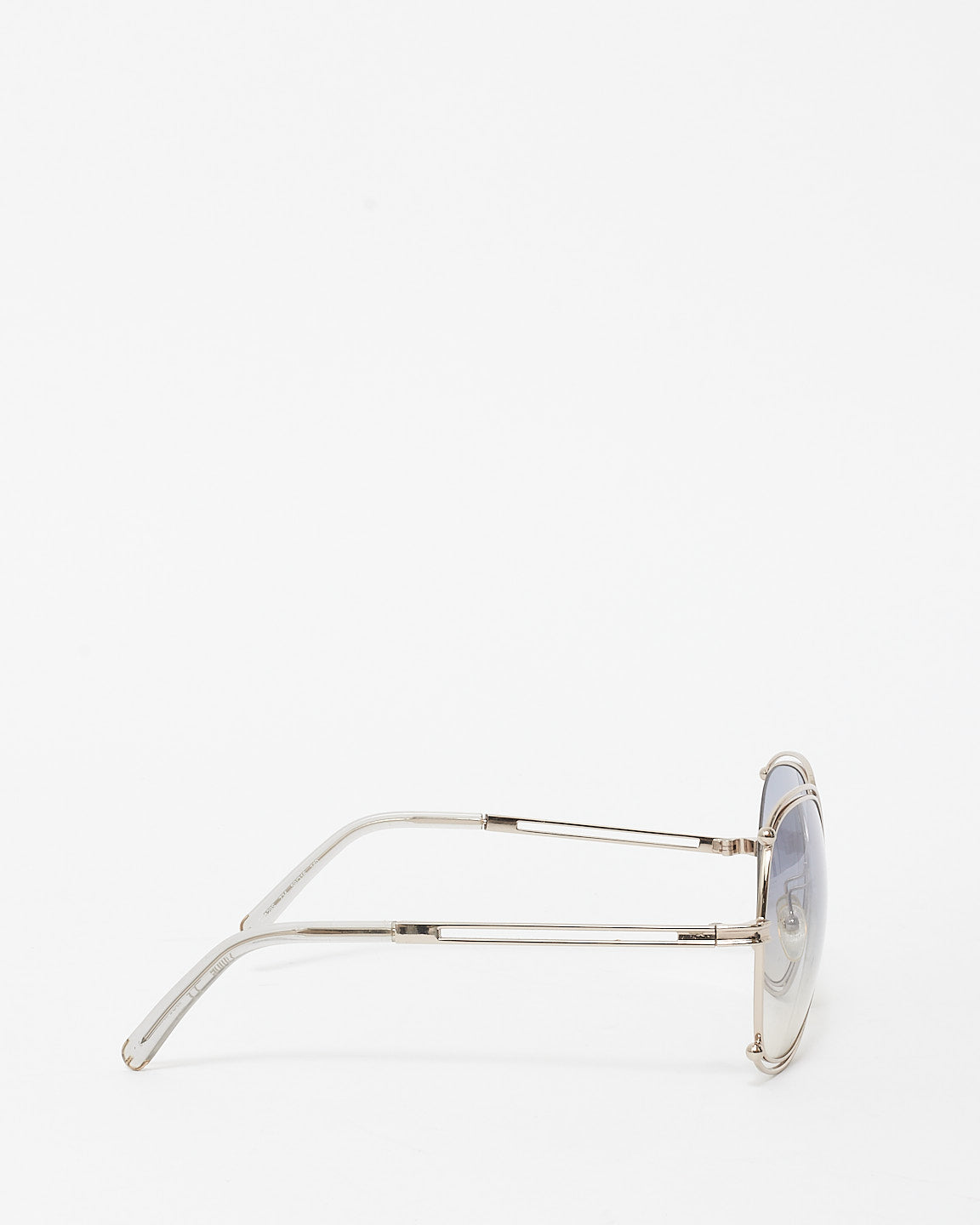Chloé Grey & Silver Oversized Square Frame Sunglasses